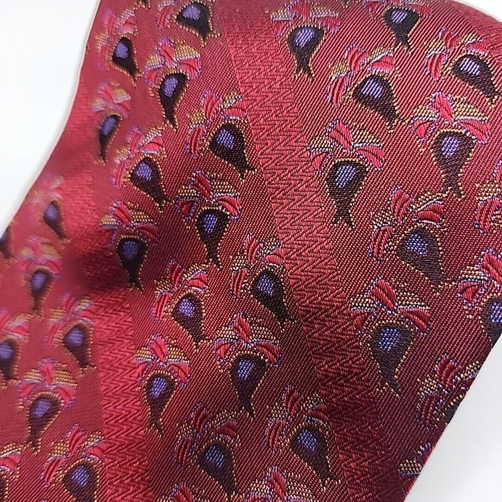 Other Ferrell Reed Silk Jacquard Necktie - Red w Stripes- Like New Size ONE SIZE - 3 Thumbnail
