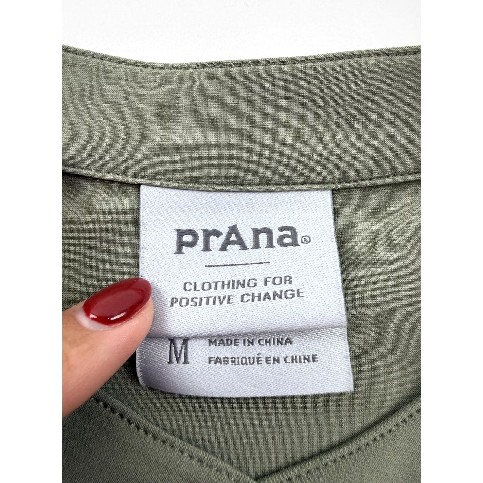 Prana prAna Shirt Womens Medium Green Collared Long Sleeve Button Up Stretch Tunic Top Size M / US 6-8 / IT 42-44 - 6 Thumbnail
