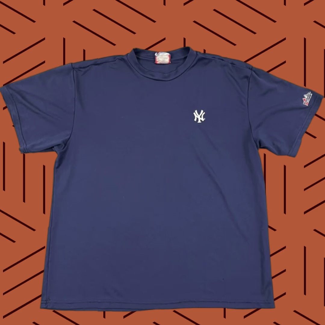 Vintage New York Yankees Shirt Mens Large Blue Majestic Authentic Baseball Embroidered Size US L / EU 52-54 / 3 - 1 Thumbnail