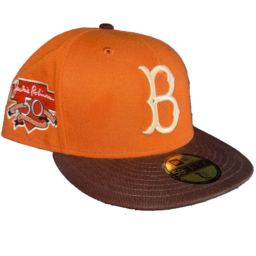 Hat Club × MLB × New Era Burdeens Exclusiv Brooklyn Dodgers 7 1/4 Jackie Robinson Hat Size ONE SIZE - 1 Thumbnail