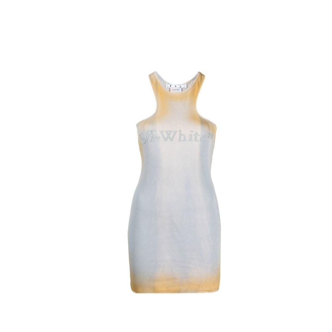 Off-White o1mle0425 Laundry Mini Dress in Beige & Light Blue Size S / US 4 / IT 40 - 1 Thumbnail