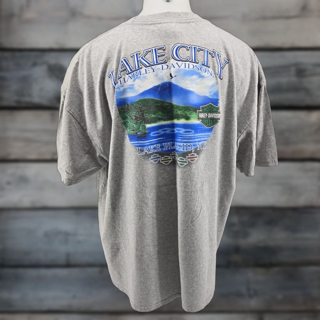 Harley Davidson VINTAGE Harley-Davidson Shirt Mens 3XL Gray Short Sleeve Size US 39 - 1 Thumbnail