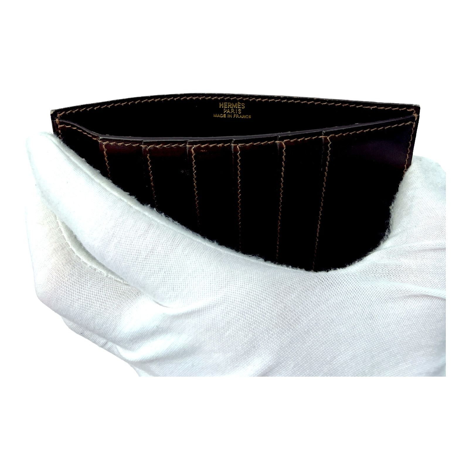 Hermes 🔴 Hermes 6CC Card Holder Wallet - Chocolate Box Calfskin Size ONE SIZE - 8 Thumbnail