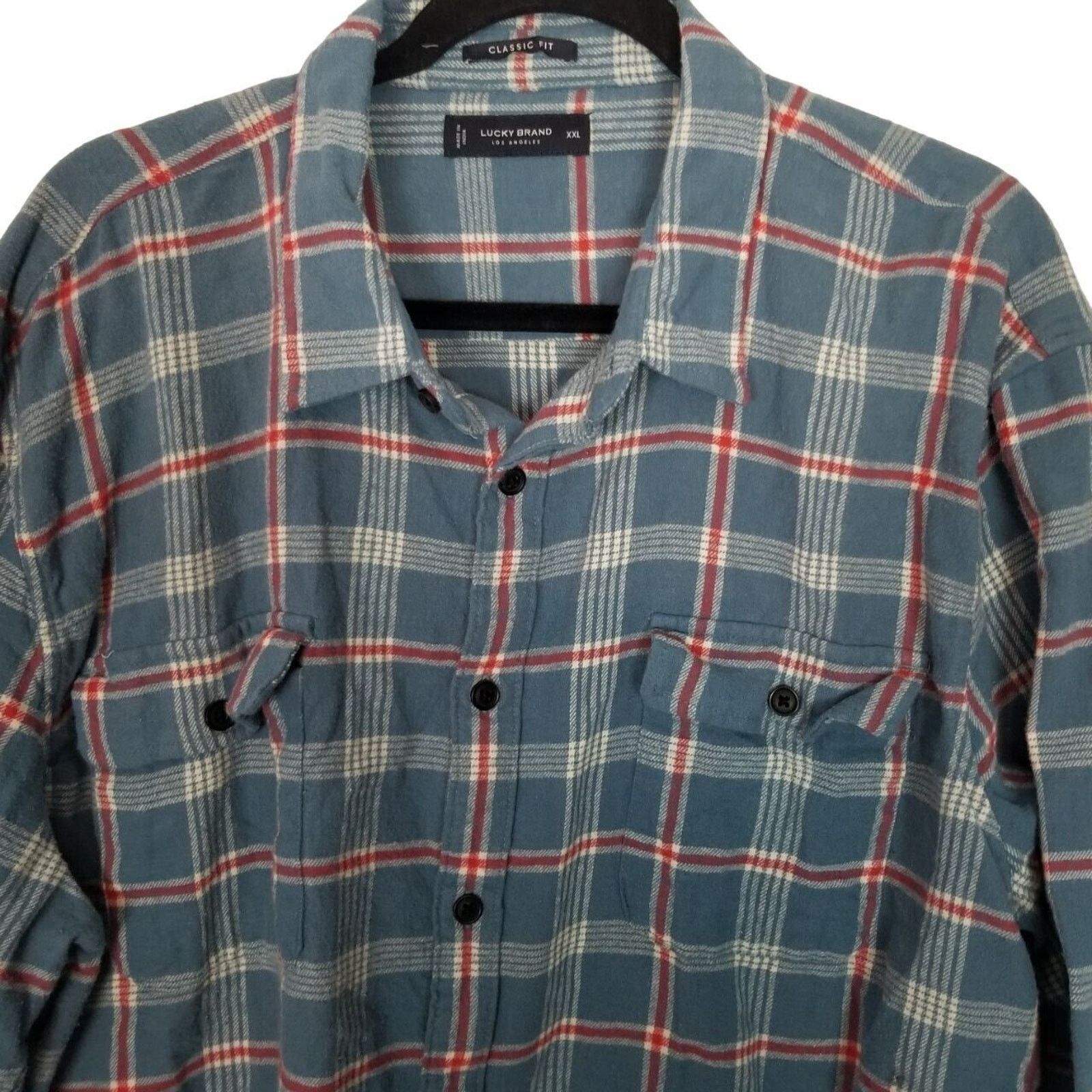 Lucky Brand Lucky Brand Mens Flannel Shirt Classic Fit XXL Plaid Grunge Size US XXL / EU 58 / 5 - 2 Thumbnail