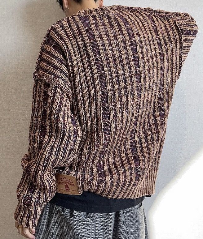 Japanese Brand × Vintage Reversible retro y2k cable knit sweater knitwear jumper Size US L / EU 52-54 / 3 - 5 Thumbnail