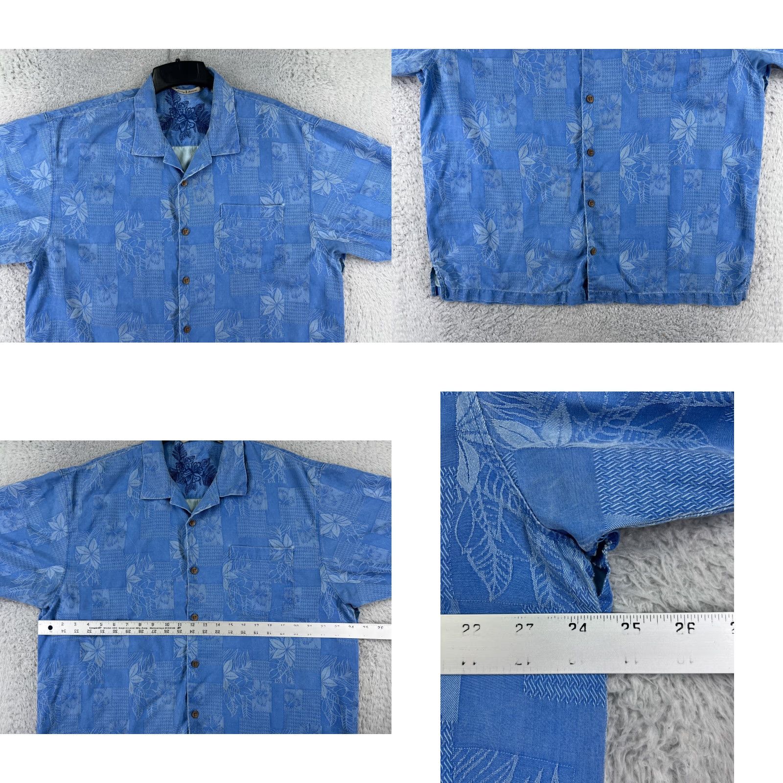 Tommy Bahama Tommy Bahama Shirt Men XL Silk Short Sleeve Button-Up Blue Hawaiian Floral Resort Aloha Mens Size US XL / EU 56 / 4 - 8 Thumbnail