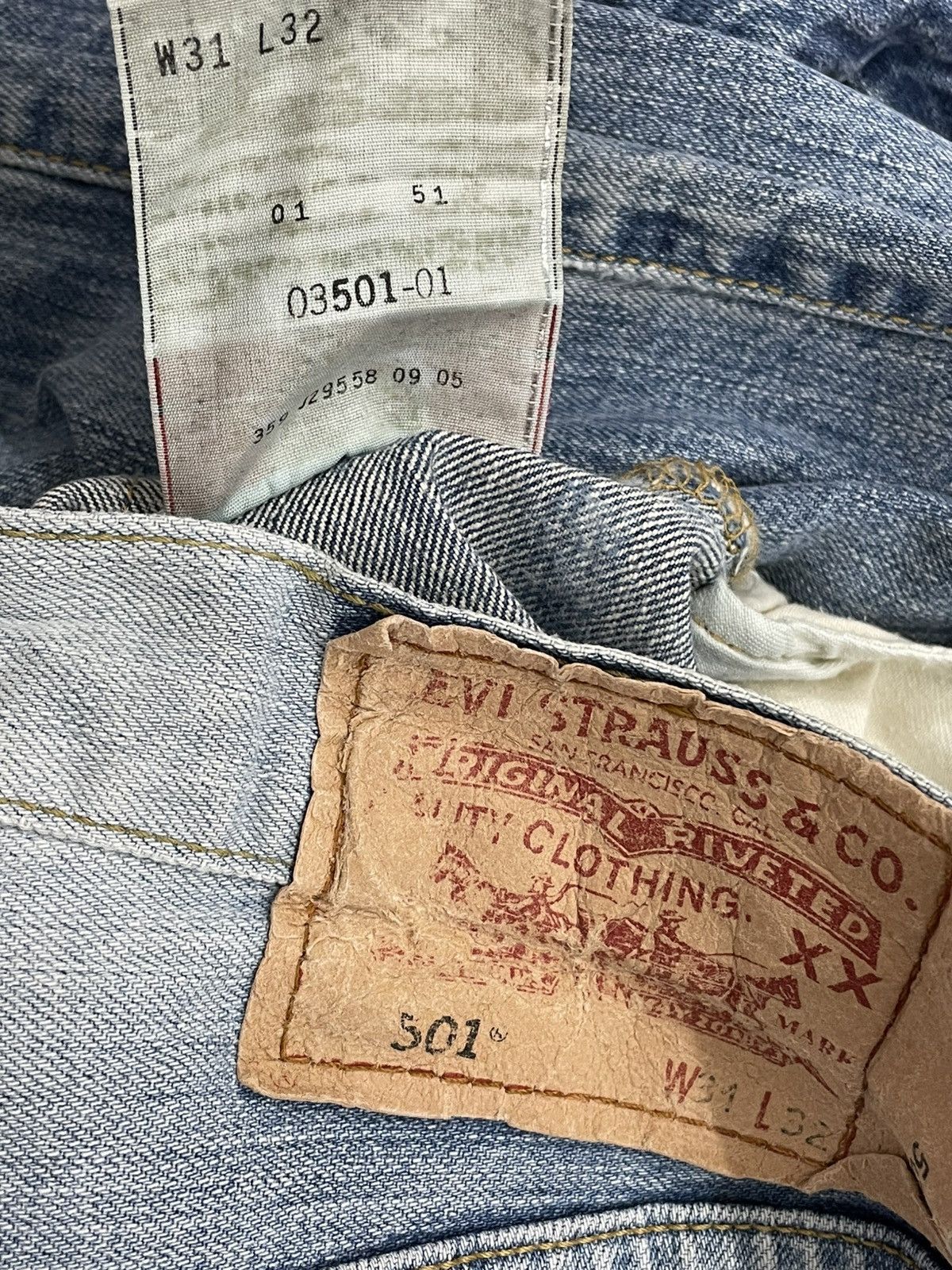Levi's Vintage Clothing Og Vintage 90s Original Designer Levis 501 Distressed Denim Size US 30 / EU 46 - 20 Thumbnail