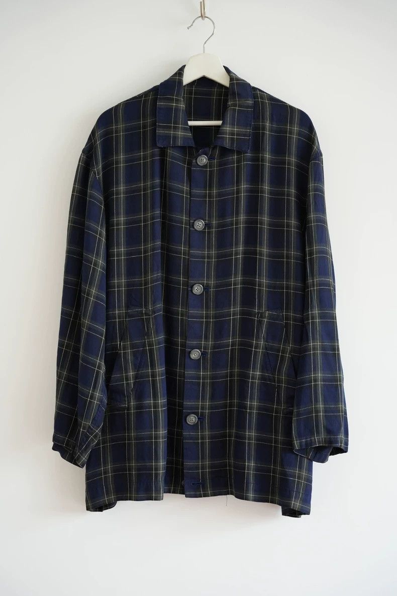 Yohji Yamamoto Yohji Yamamoto Yohji Yamamoto 90s Blue Green Plaid Jacket Size US M / EU 48-50 / 2 - 1 Thumbnail