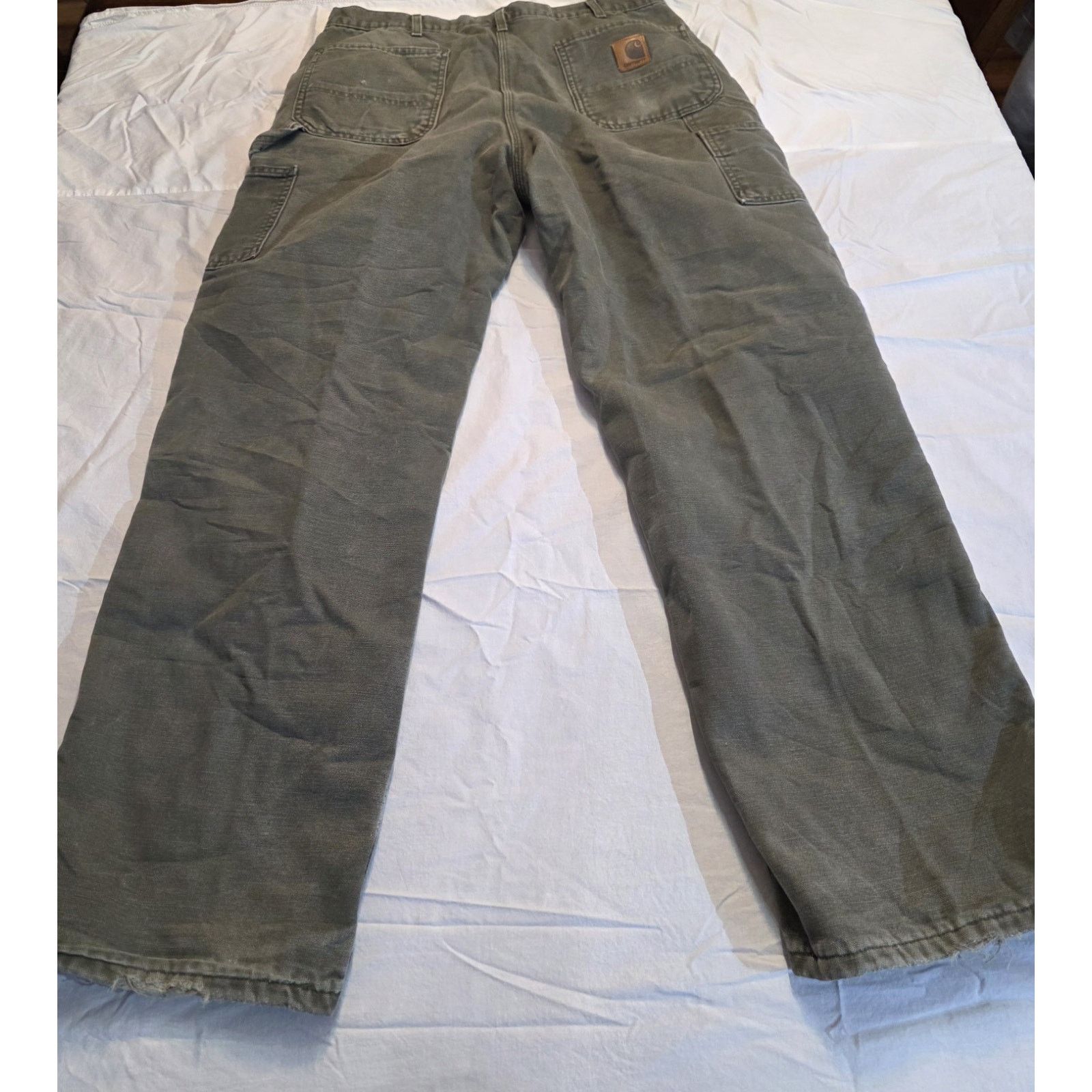Carhartt Carhartt Men's Olive Green Size 36x32 Blanket Lined Jeans Size US 36 / EU 52 - 8 Thumbnail