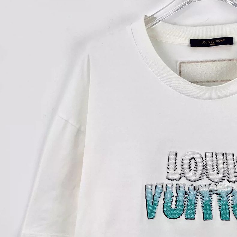 Louis Vuitton Louis Vuitton 23 white monogrammed beaded cotton short sle Size US XL / EU 56 / 4 - 3 Thumbnail
