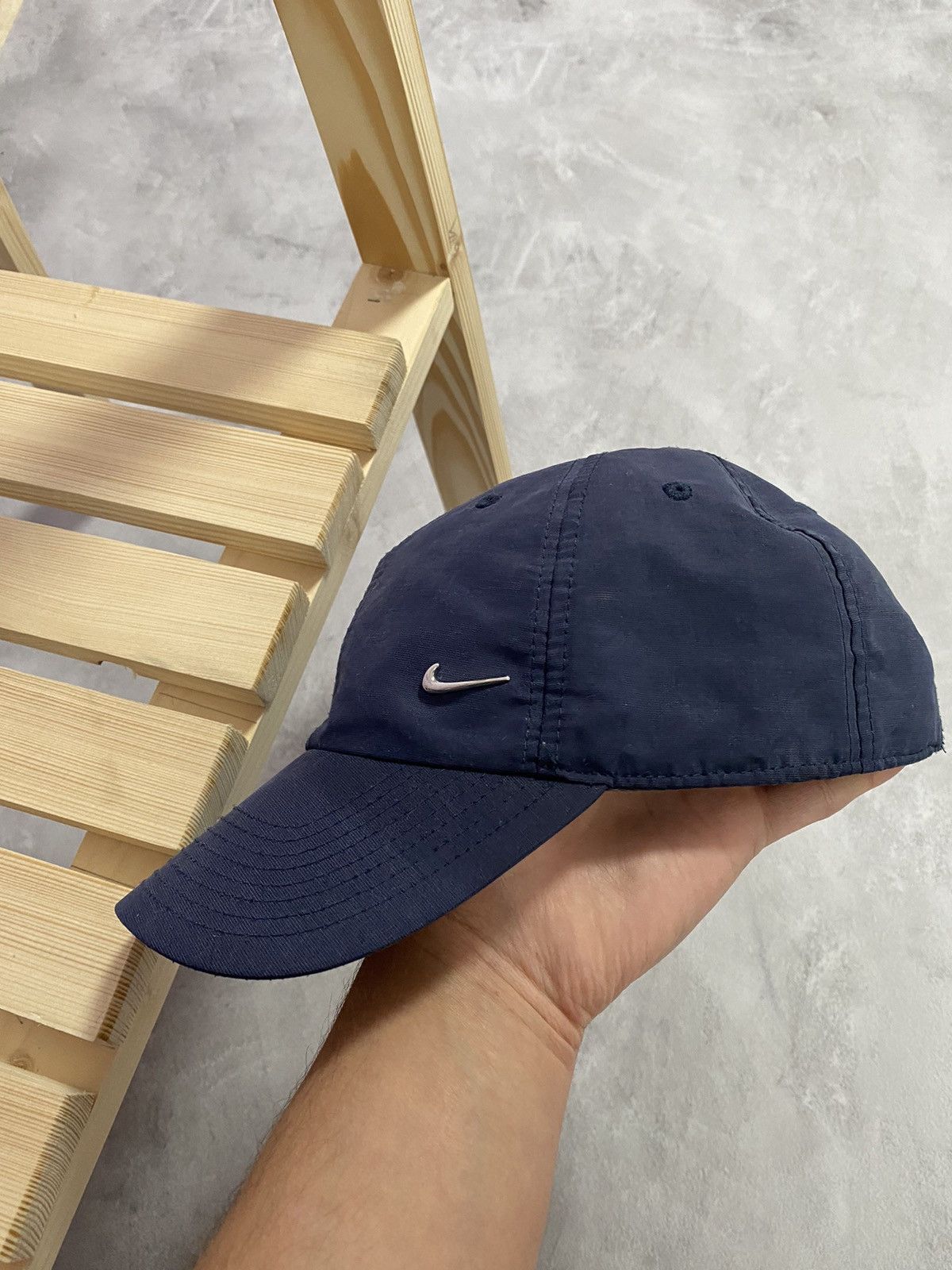 Nike × Vintage 🌀 Vintage Hats Cap Nike Metal Logo VTG Size ONE SIZE - 1 Thumbnail