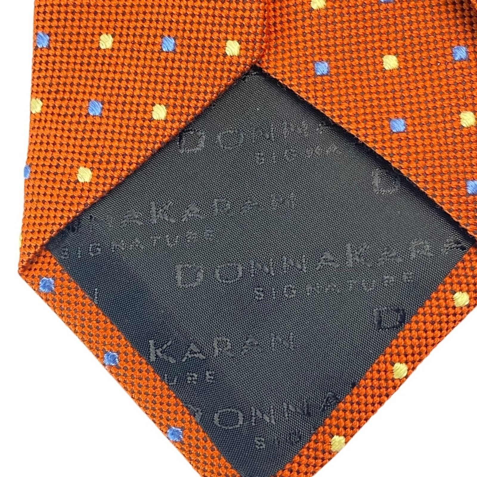 Donna Karan DONNA KARAN SIGNATURE Silk Tie Necktie Apricot Oversized Size ONE SIZE - 2 Thumbnail