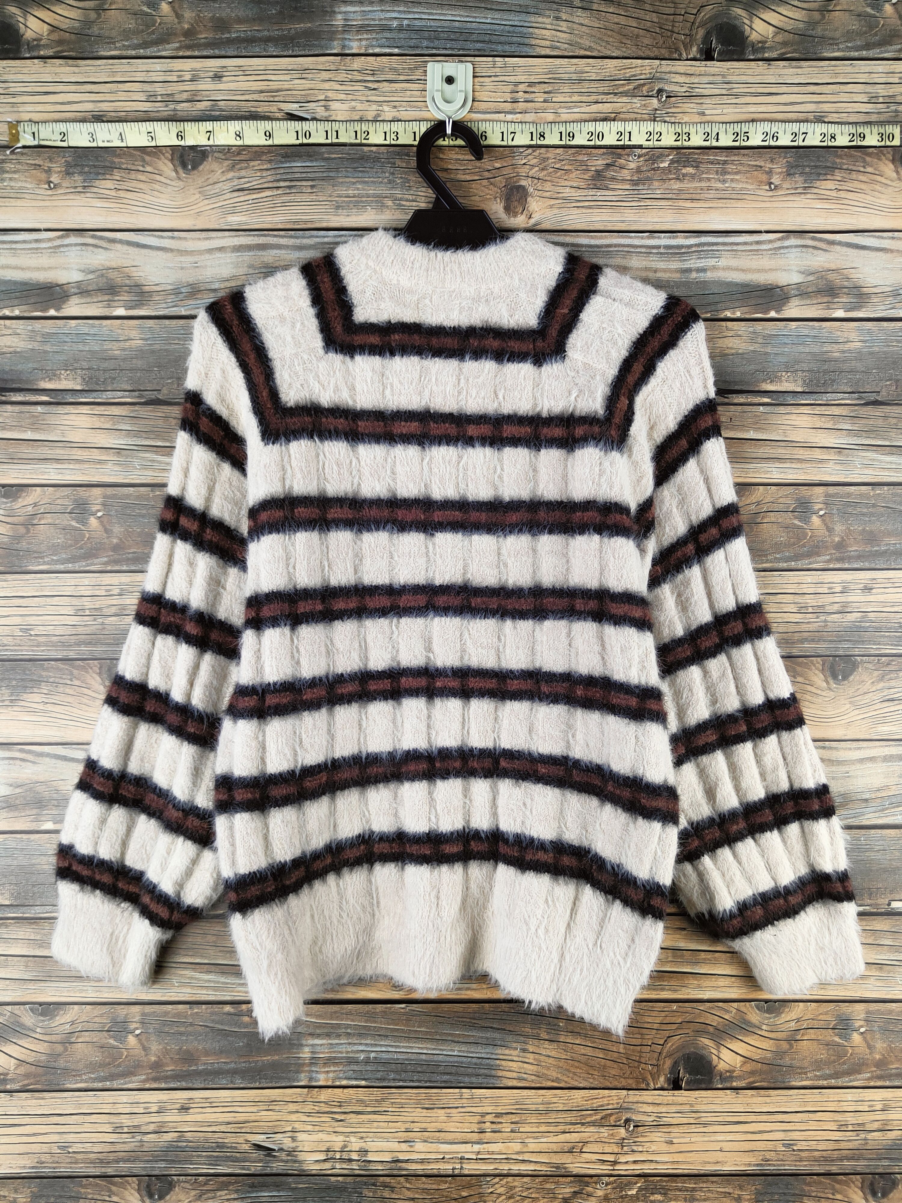 Japanese Brand DL Flove Beige Fur Mohair Knitwear #46-994 Size M / US 6-8 / IT 42-44 - 7 Thumbnail