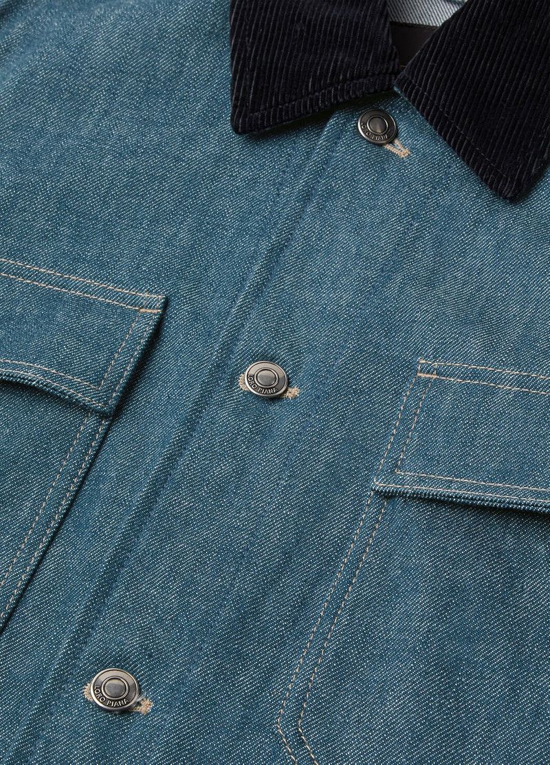Loro Piana o1srvl11e0526 FAP2843 Dean Field Jacket in Blue Size L / US 10 / IT 46 - 7 Thumbnail