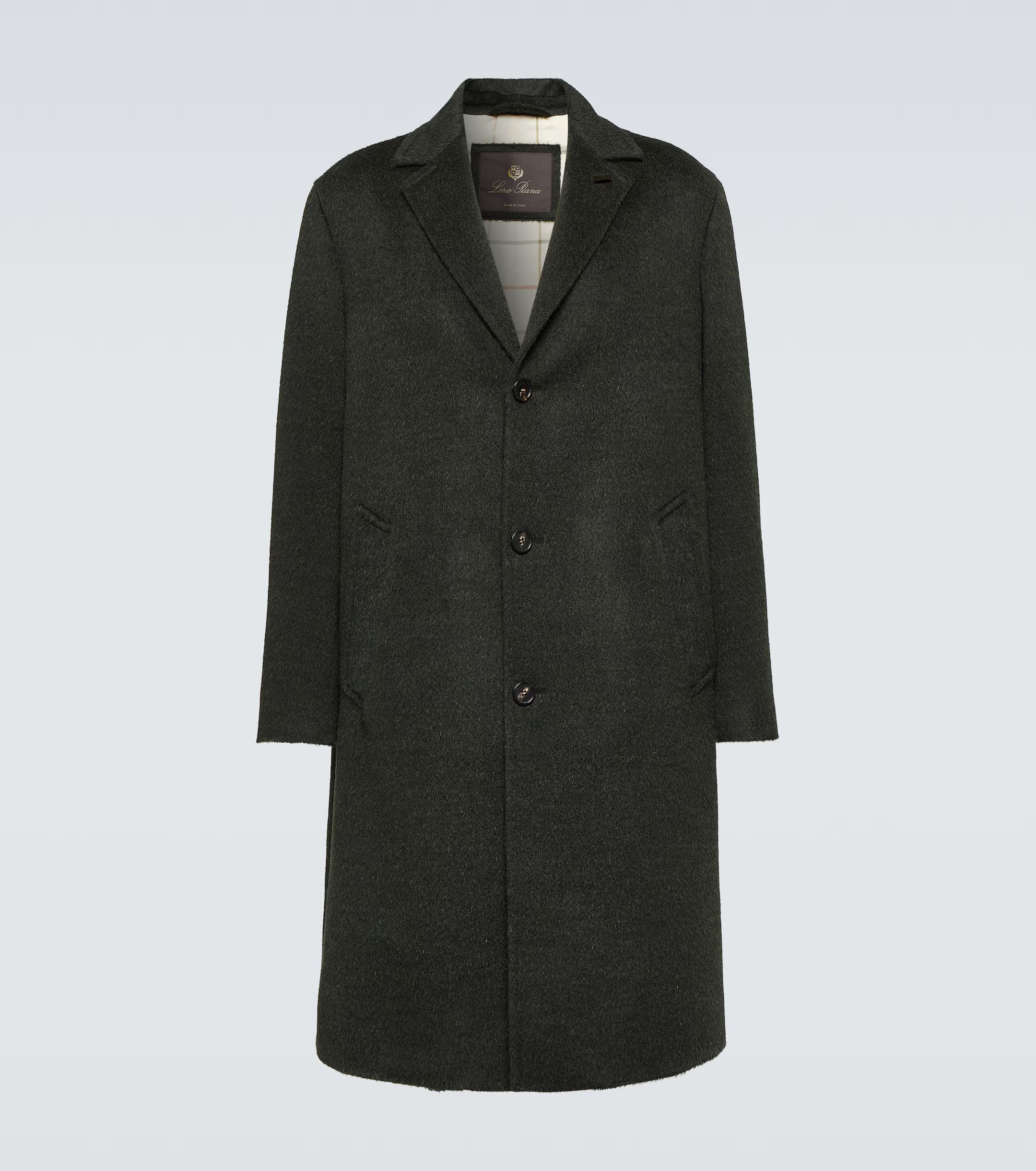 Loro Piana o1w1db10824 Gibson Cashmere Coat in Olive Green Size US S / EU 44-46 / 1 - 1 Thumbnail