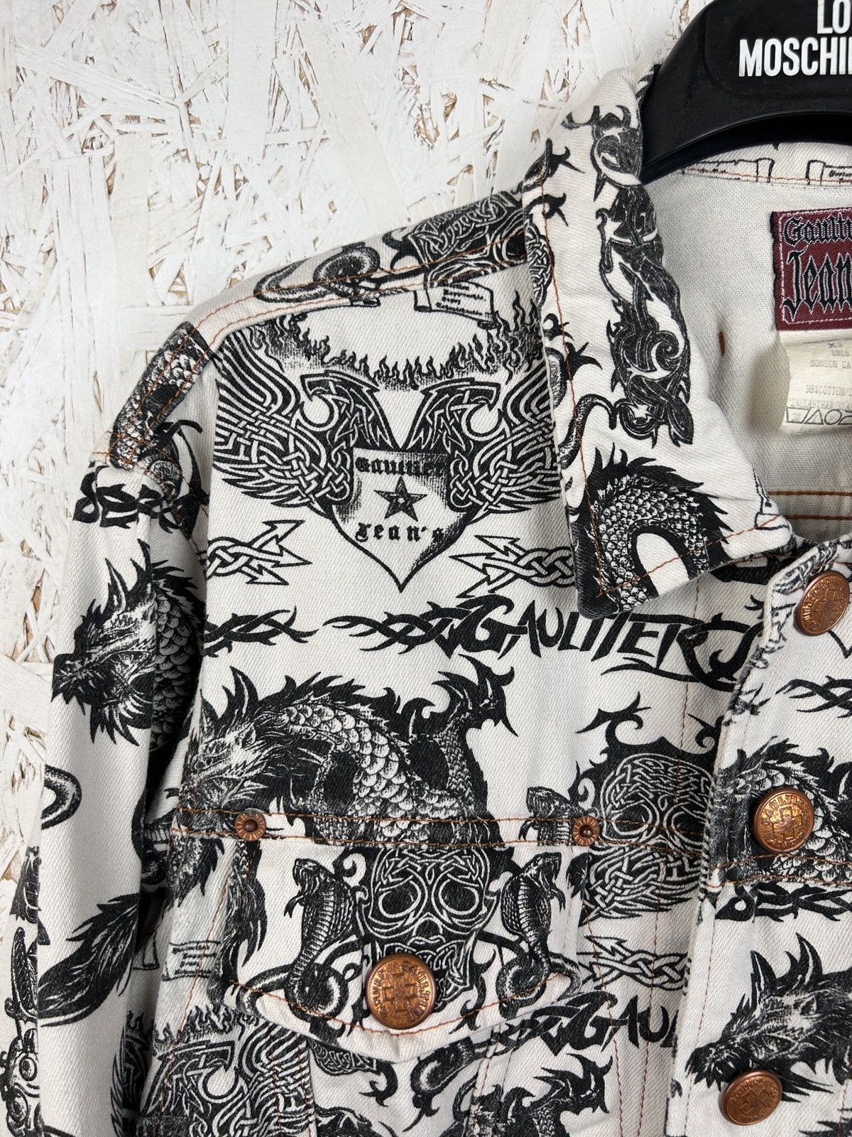 Jean Paul Gaultier Archive JPG Tattoo S96 Jean Paul Gaultier Print Denim Jacket Size M / US 6-8 / IT 42-44 - 2 Thumbnail