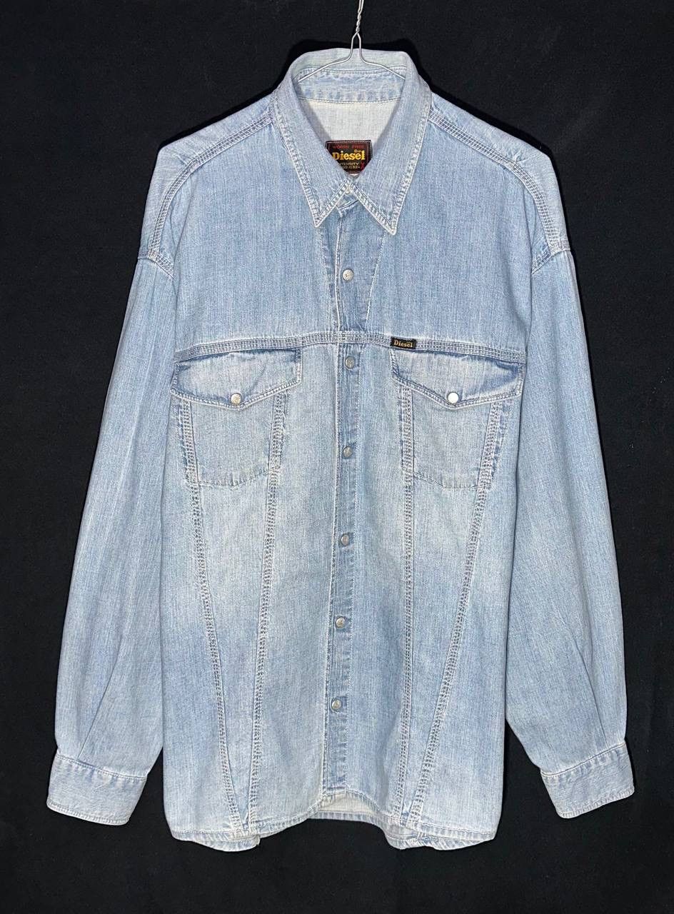 Designer DIESEL vintage jeans shirt buttons Denim made in Italy Size US M / EU 48-50 / 2 - 1 Thumbnail