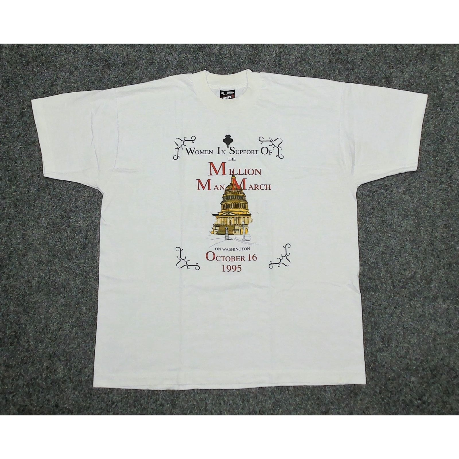 Fruit Of The Loom 1995 Women Support Million Man March Single Stitch Tee XL Size US XL / EU 56 / 4 - 3 Thumbnail