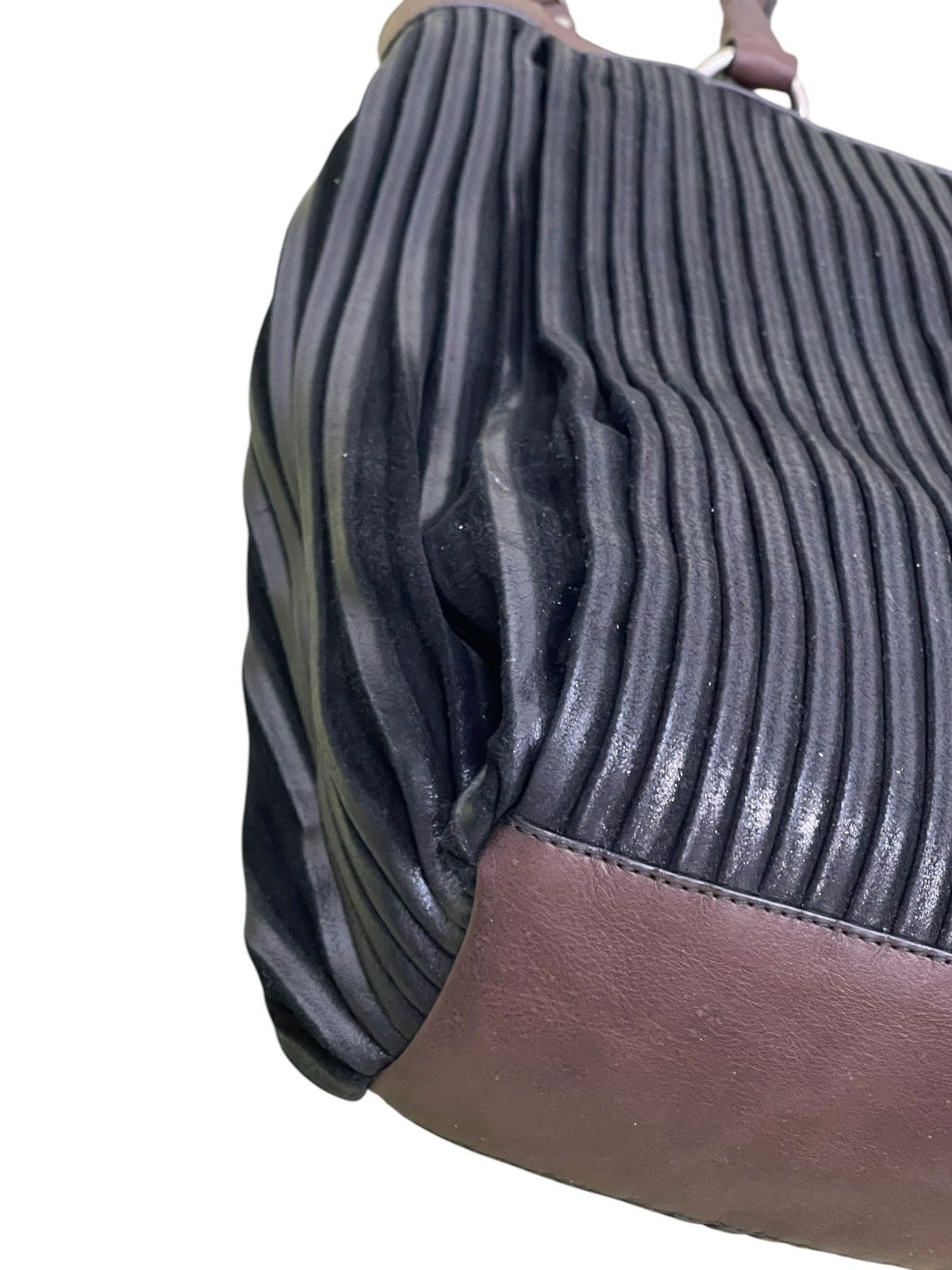 Genuine Leather Full Leather Gambini Italy Pleated Tote Shoulder Bag 1🟩5 Size ONE SIZE - 15 Thumbnail