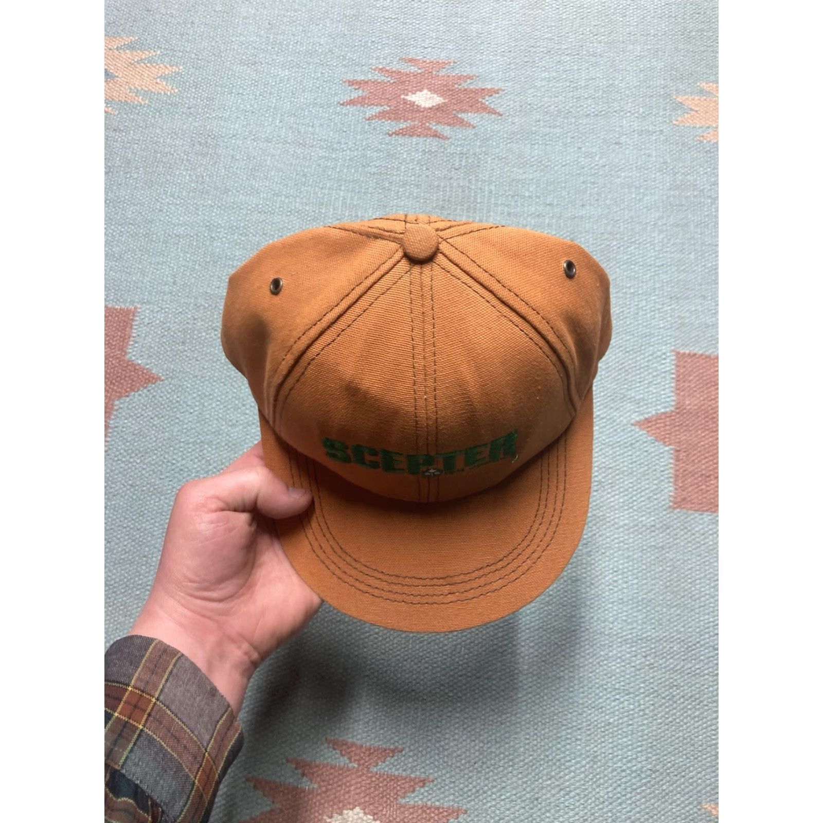 Vintage VINTAGE Unbranded Strapback Hat Canvas Cap Tan Khaki Beige Beige Men Adjustable Cap Men Strapback Hat Size ONE SIZE - 3 Thumbnail