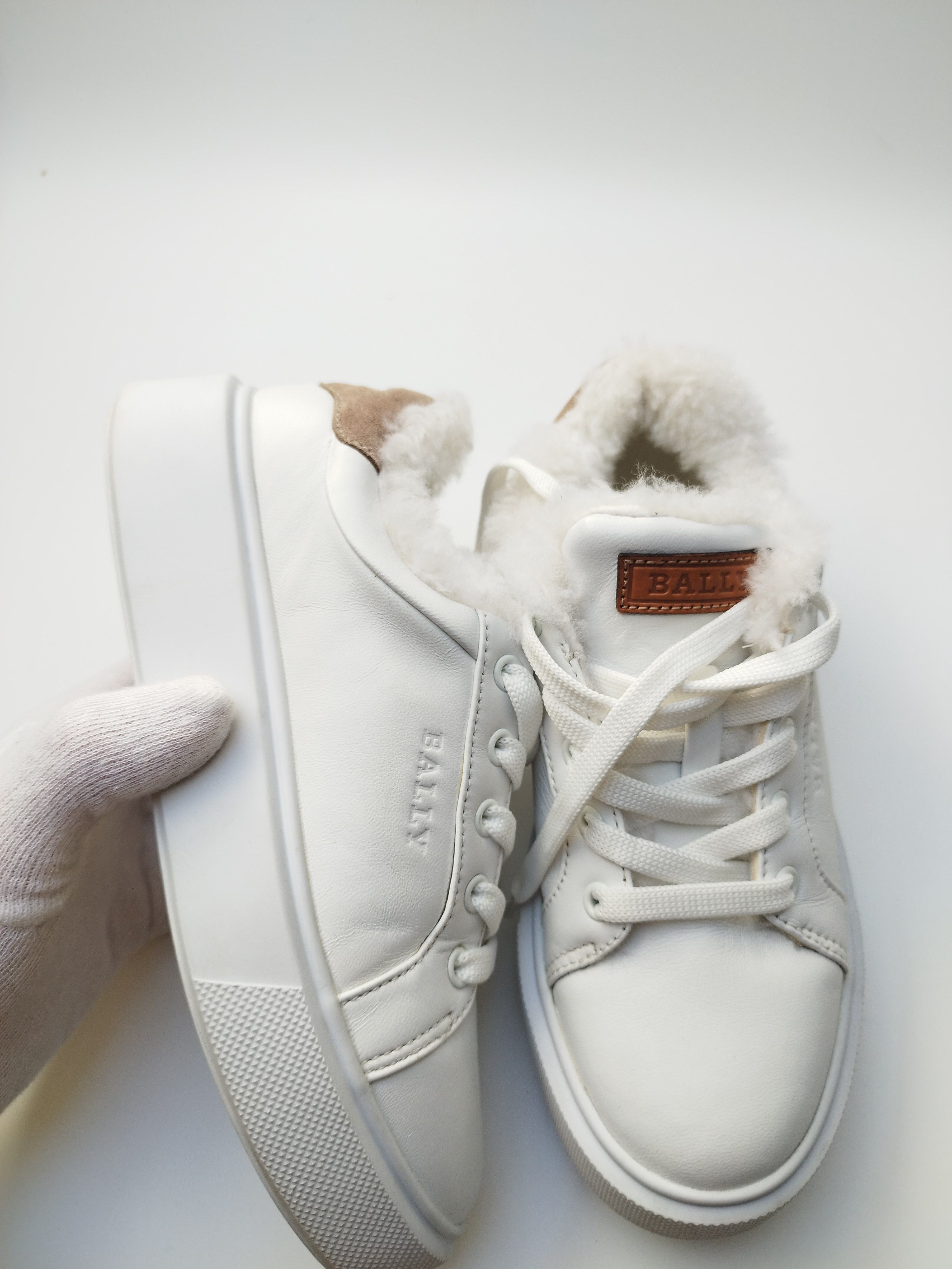 Bally Bally leather Trainers faux fur white beige Size US 6 / IT 36 - 6 Thumbnail