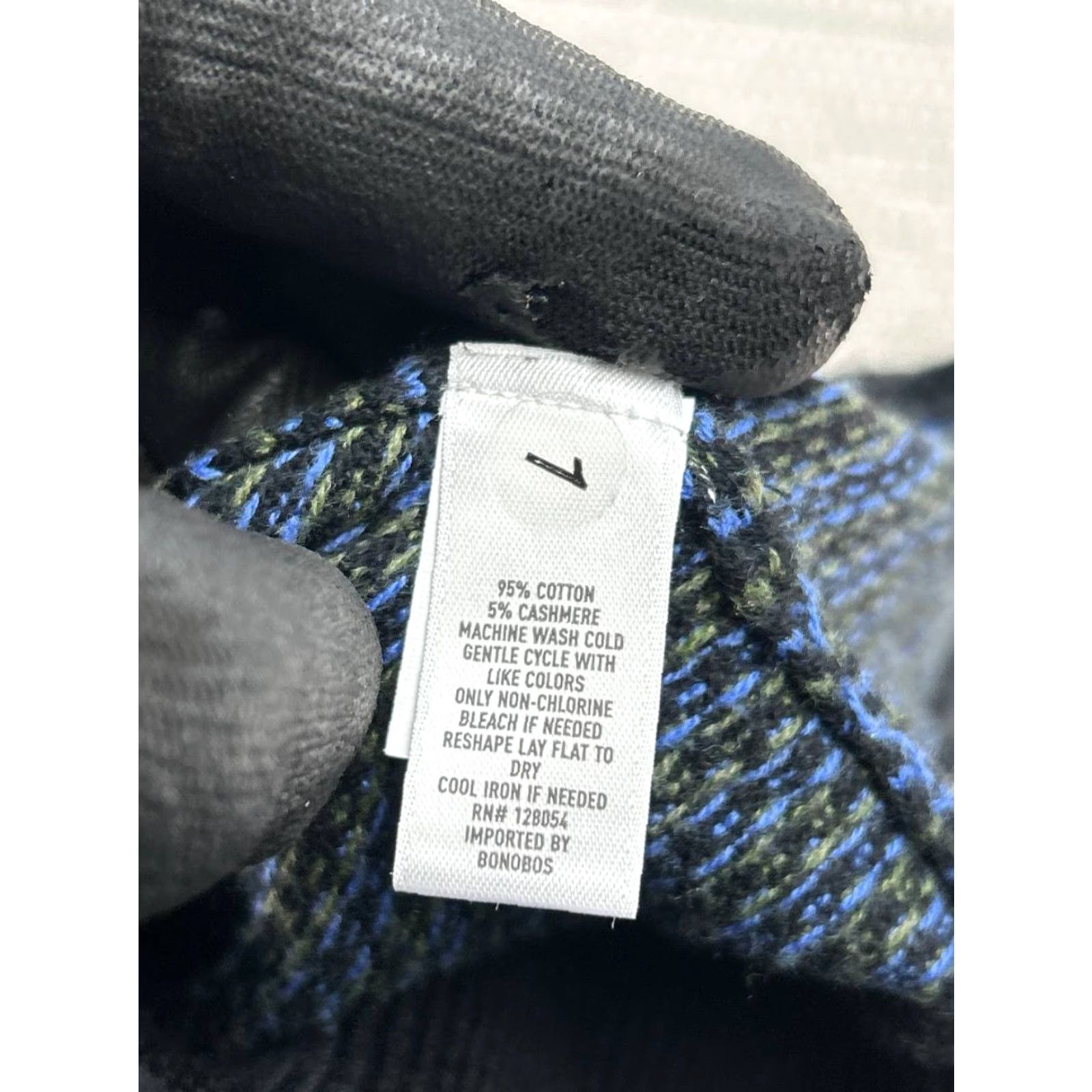 Bonobos Bonobos Bomber Jacket Mens XL Blue Full Zip Striped Knit Cotton Cashmere Jacket Size US XL / EU 56 / 4 - 6 Thumbnail