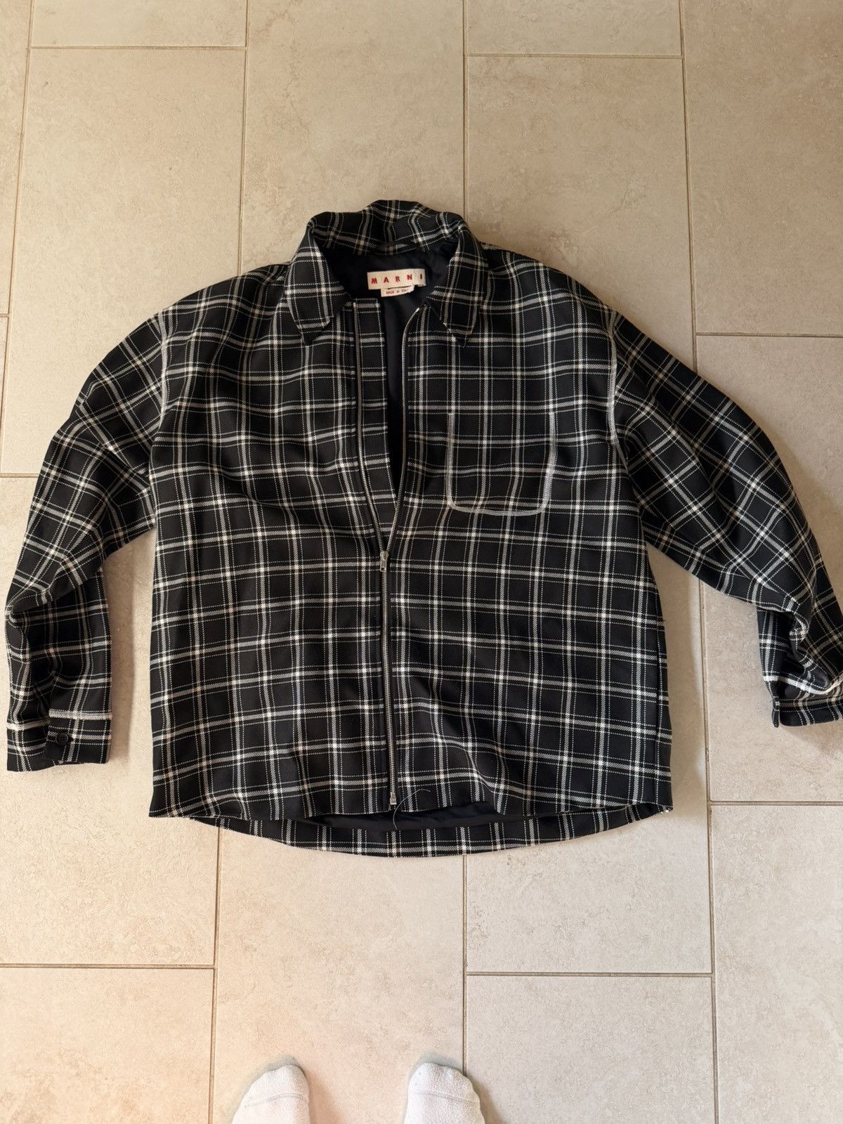 Marni MARNI PLAID ZIP WOOL JACKET Size US L / EU 52-54 / 3 - 1 Thumbnail