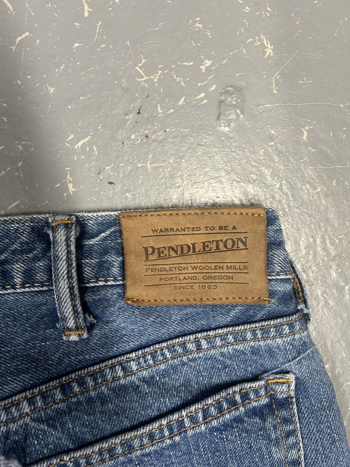 Pendleton × Vintage Crazy Vintage 90s Essential Pendleton Baggy Blue Jeans Size US 38 / EU 54 - 3 Thumbnail