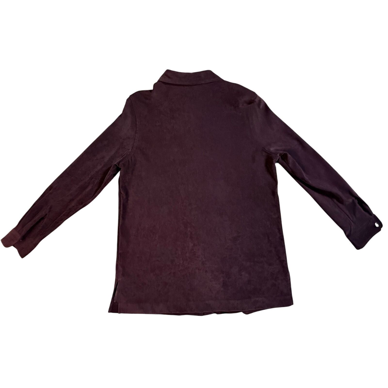 Vintage Vintage 90s Sag Harbor Faux Suede Purple Women's Blouse Size XL / US 12-14 / IT 48-50 - 2 Thumbnail