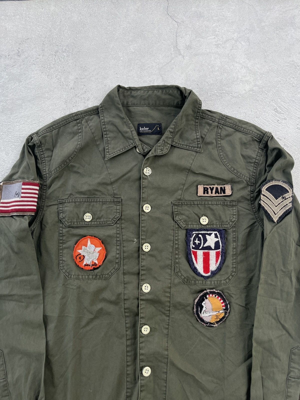 Kolor KOLOR BEACON Japan USA Patch Military Army Shirt Size US L / EU 52-54 / 3 - 3 Thumbnail