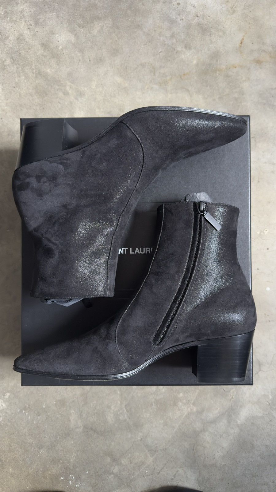 Saint Laurent Paris Saint Laurent Vassili Boots in Shimmering Suede Size US 8.5 / EU 41-42 - 1 Thumbnail