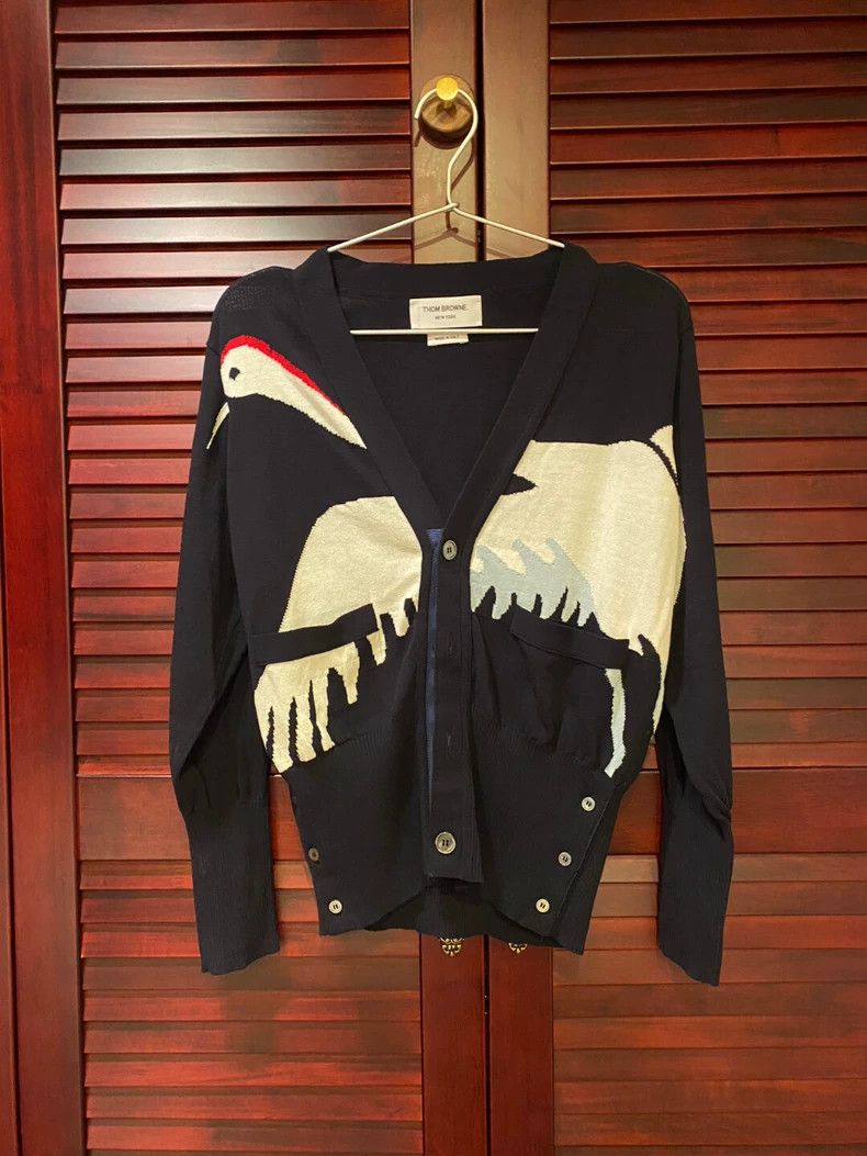 Thom Browne Thom Browne Limited Crane Knit Cardigan- dmc Size US M / EU 48-50 / 2 - 1 Thumbnail