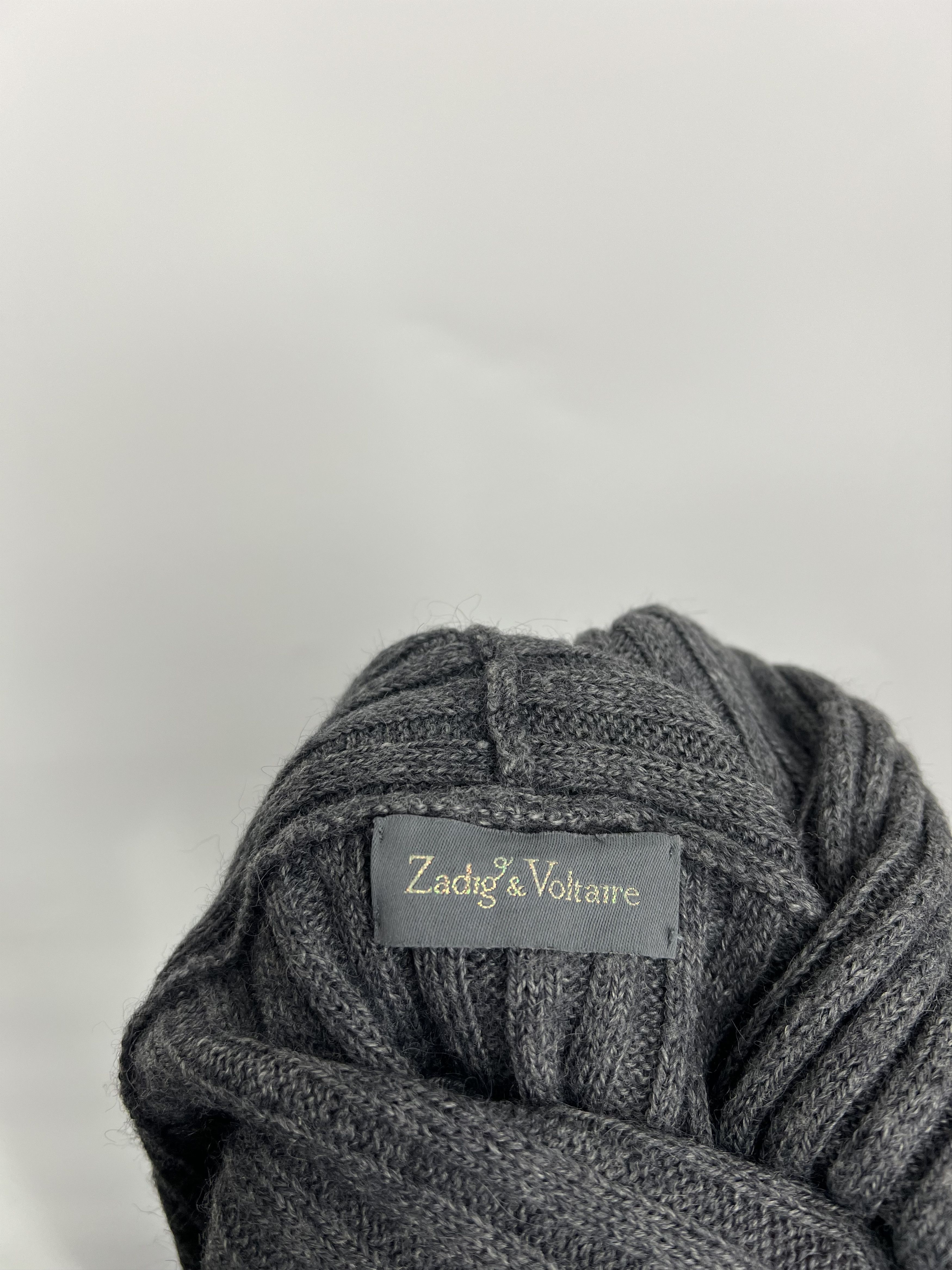 Zadig & Voltaire Zadig Voltaire Alpaca Wool Asymmetrical Ribbed Open Cardigan Size ONE SIZE - 13 Thumbnail