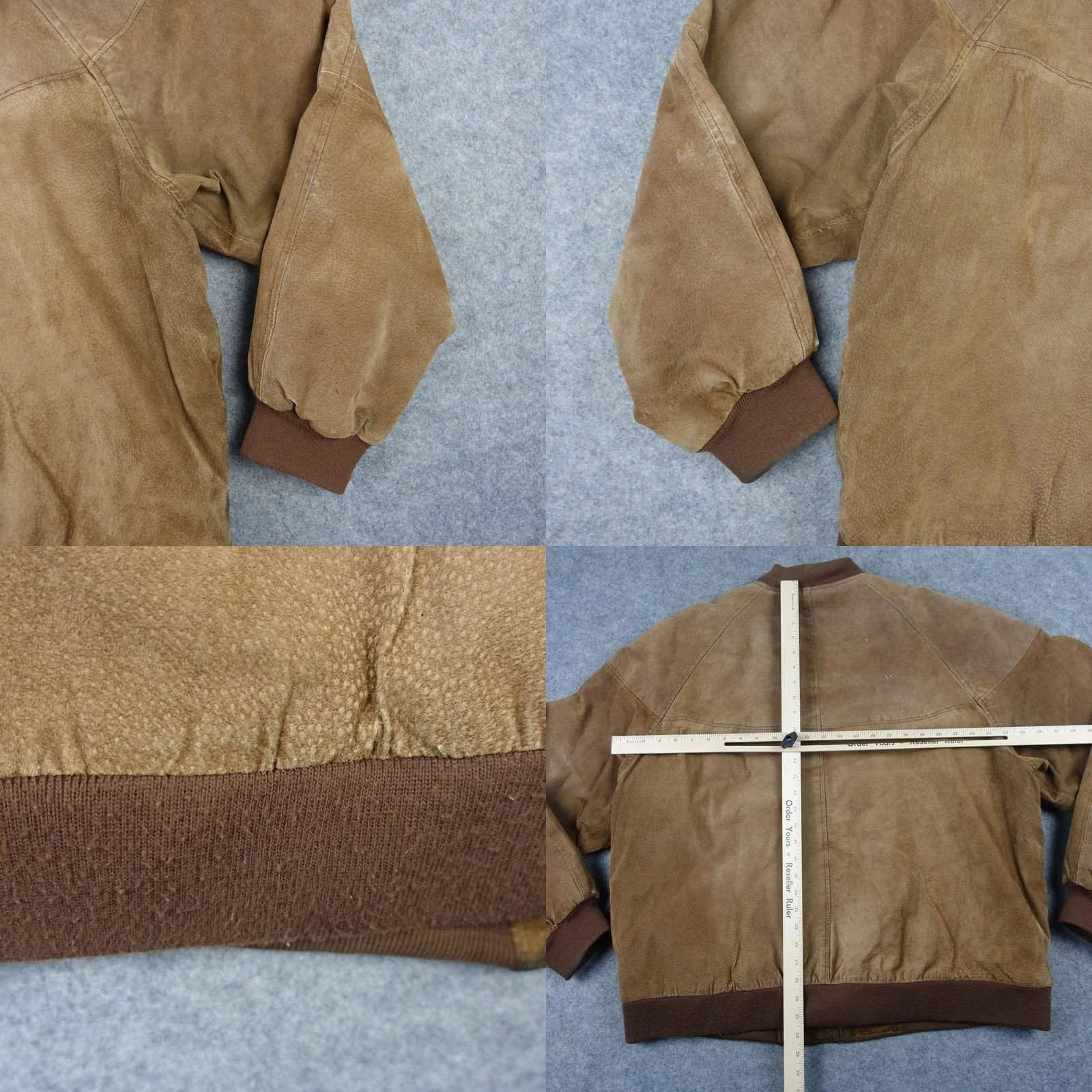 Route 66 VINTAGE Route 66 Jacket Mens XL Brown Leather Bomber Quilted Lining Full Zip VTG Size US XL / EU 56 / 4 - 9 Thumbnail