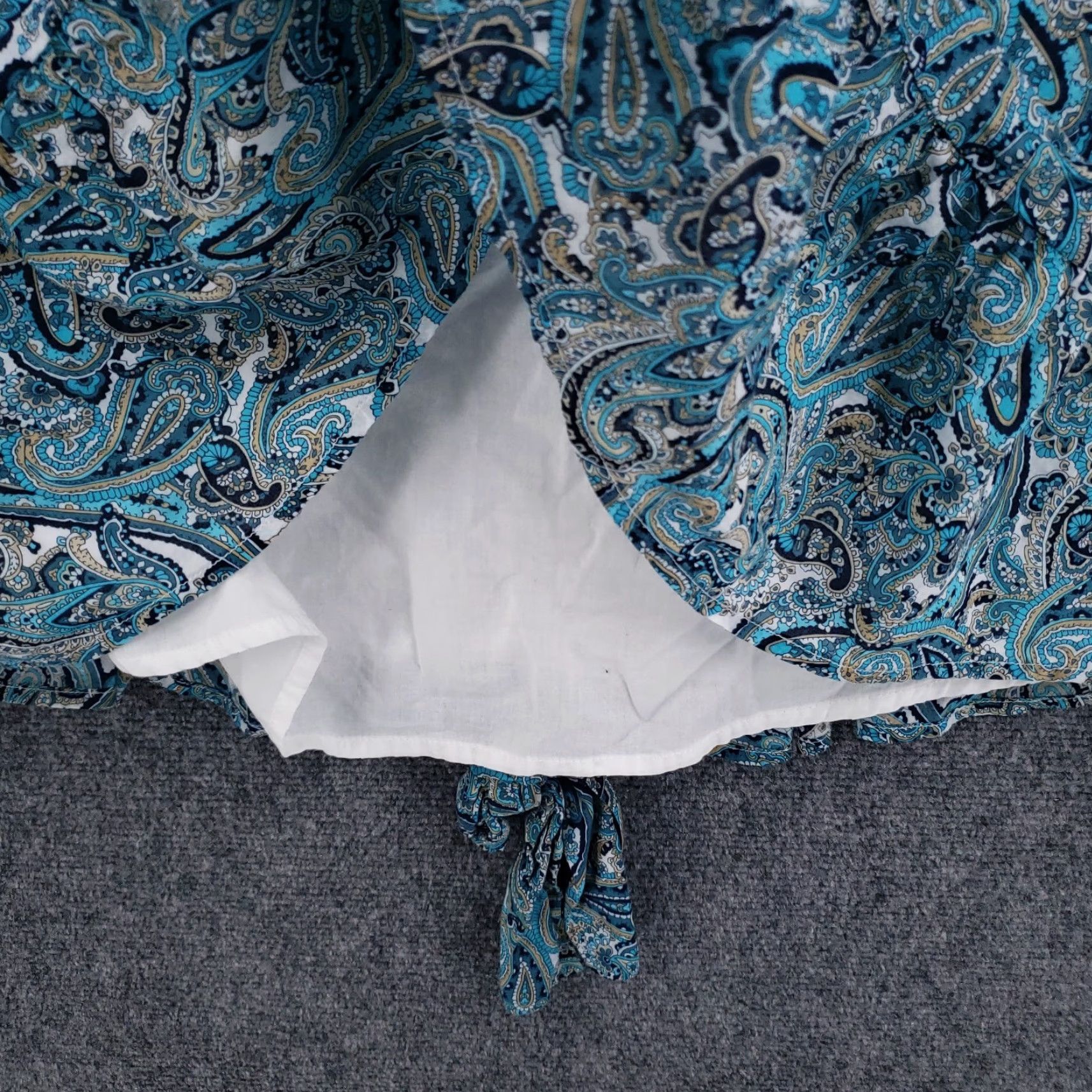 Michael Kors Michael Kors Paisley Cold Shoulder Dress Womens XL Blue Cotton Long Sleeve Mini Dress Size XL / US 12-14 / IT 48-50 - 4 Thumbnail
