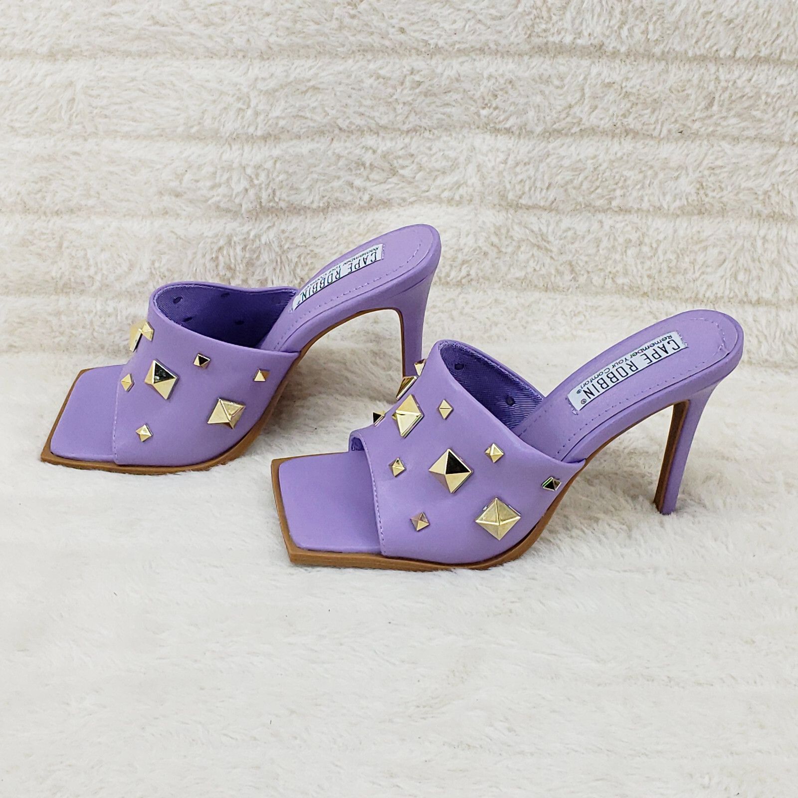 Other Popo Slip On Square Open Toe High Heel Clogs Mules Slides Li Size US 11 / IT 41 - 1 Thumbnail