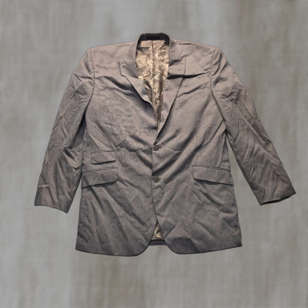 Phat Farm Phat Farm Blazer Jacket Adult Men's 44 L Brown Solid Long Single-Breasted 3-Button Notch Lapel Size 44R - 1 Thumbnail