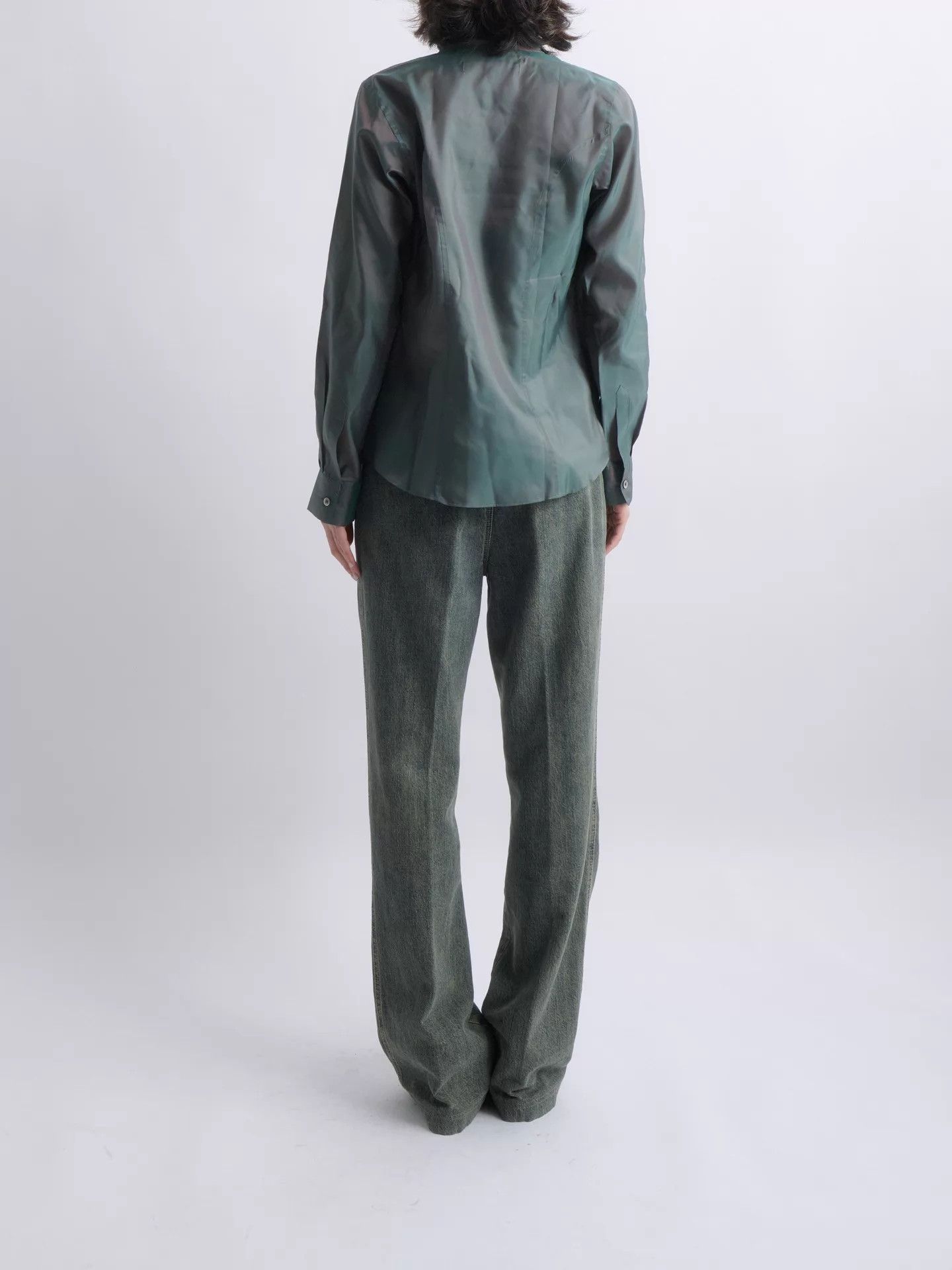 Junya Watanabe JUNYA WATANABE 2003 Experimental Pearl Scarf Collar Shirt Size M / US 6-8 / IT 42-44 - 5 Thumbnail