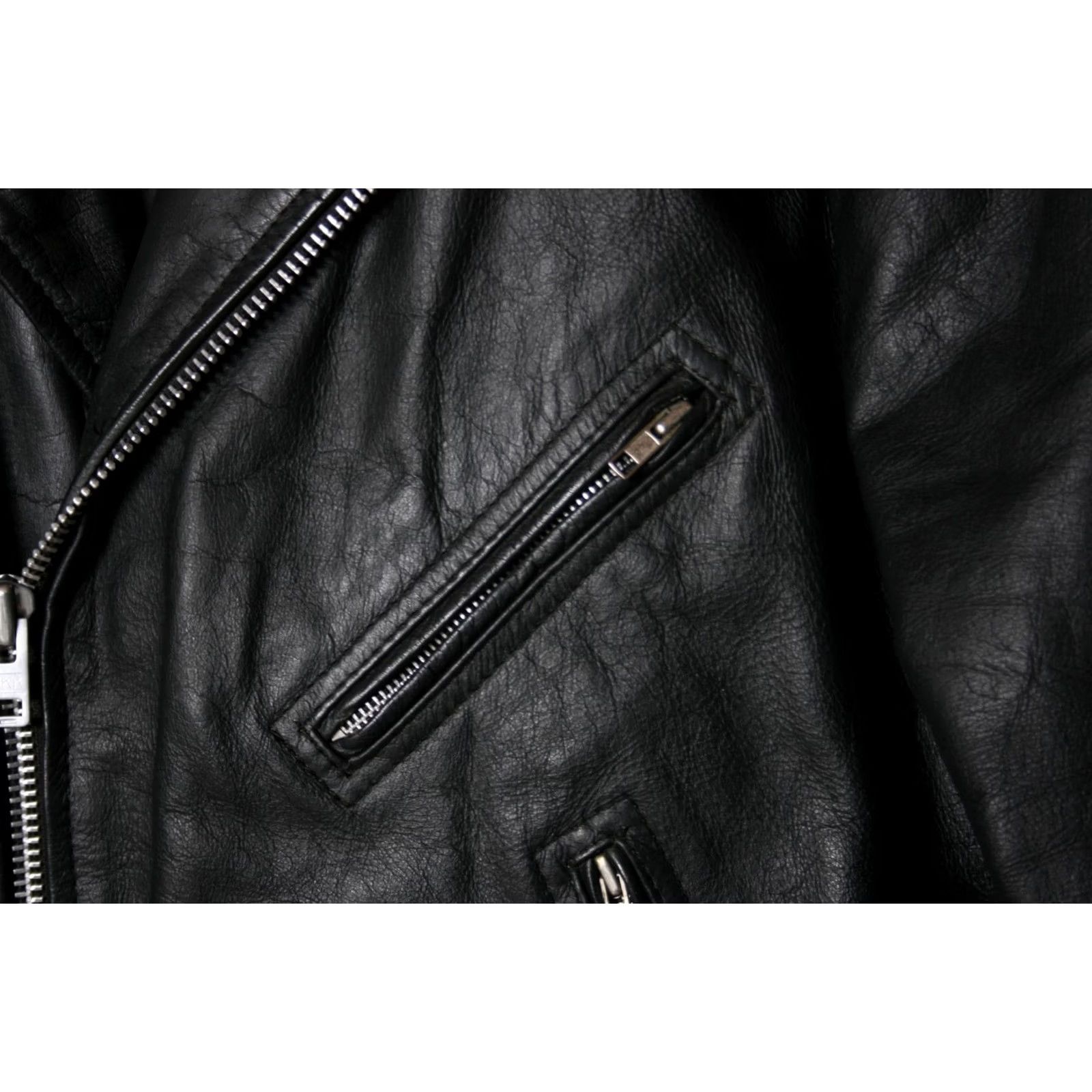 Vintage SUPERIOR Black Leather Biker Jacket Sz. 48 Tulsa HOG Harley Patch Mens Jacket Leather Zip Quilted Belted Insulated 90s Style Size US M / EU 48-50 / 2 - 7 Thumbnail