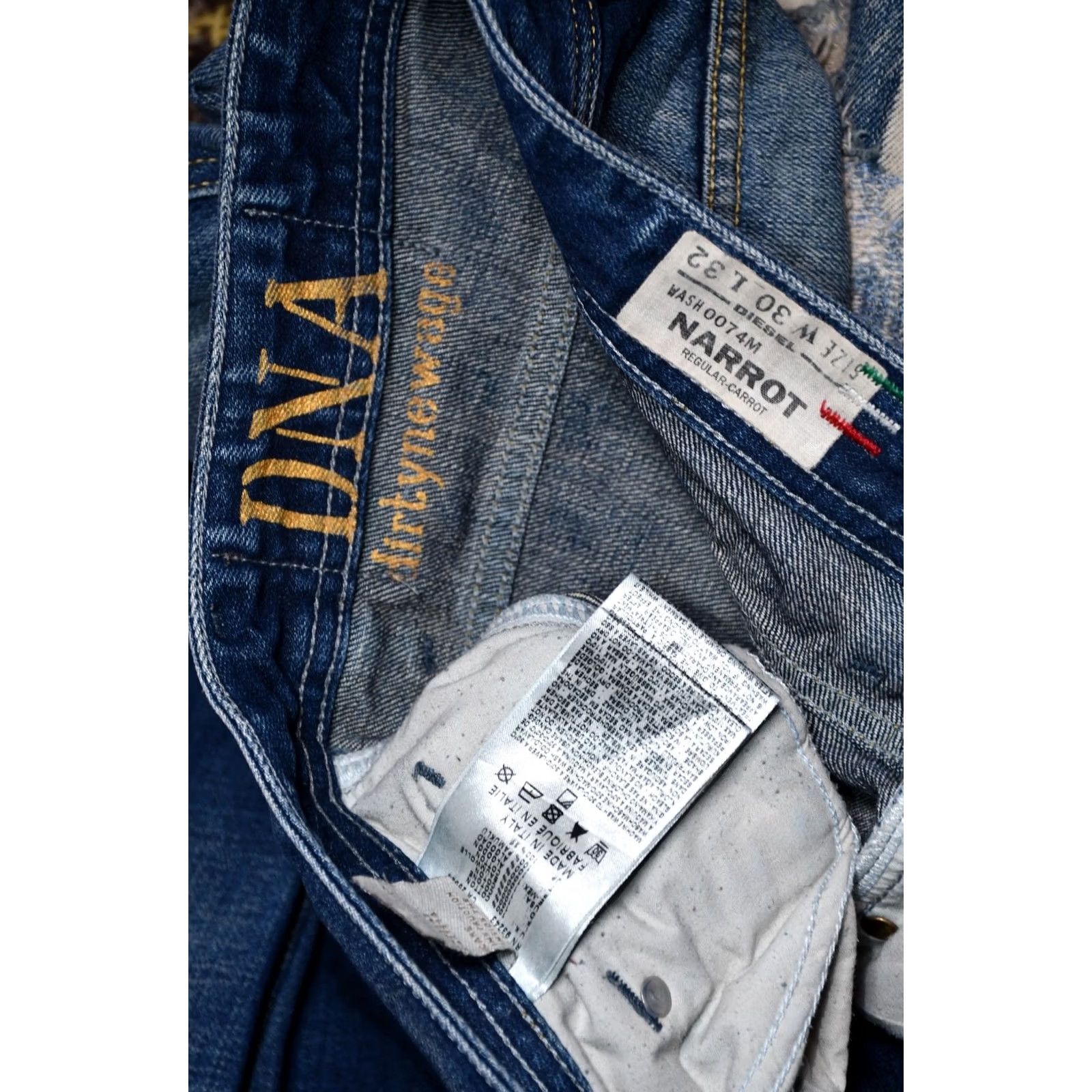 Diesel Diesel Narrot 0074M Regular-Carrot Jeans Men's W30 L32 Blue Cotton Distressed 5-Pocket Denim California Loyal 30? Size US 30 / EU 46 - 7 Thumbnail