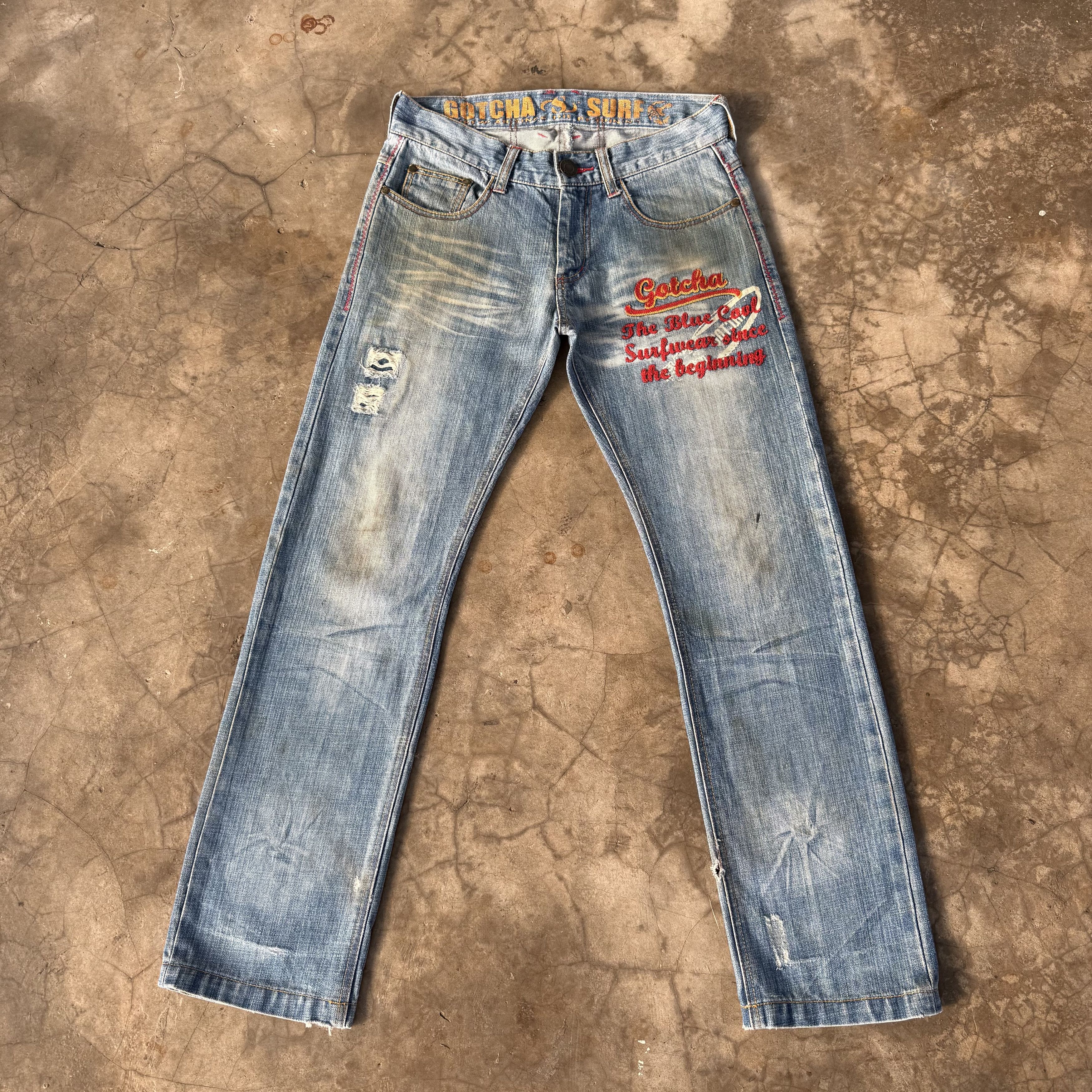 Gotcha Vintage Gotcha Faded Denim Jean Pants Size US 32 / EU 48 - 2 Thumbnail