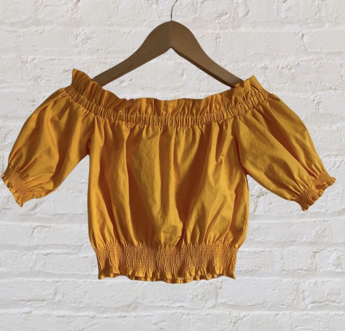 H&M H&M SHORT SLEEVE OFF SHOULDER RUFFLED CROP TOP Size XS / US 0-2 / IT 36-38 - 5 Thumbnail