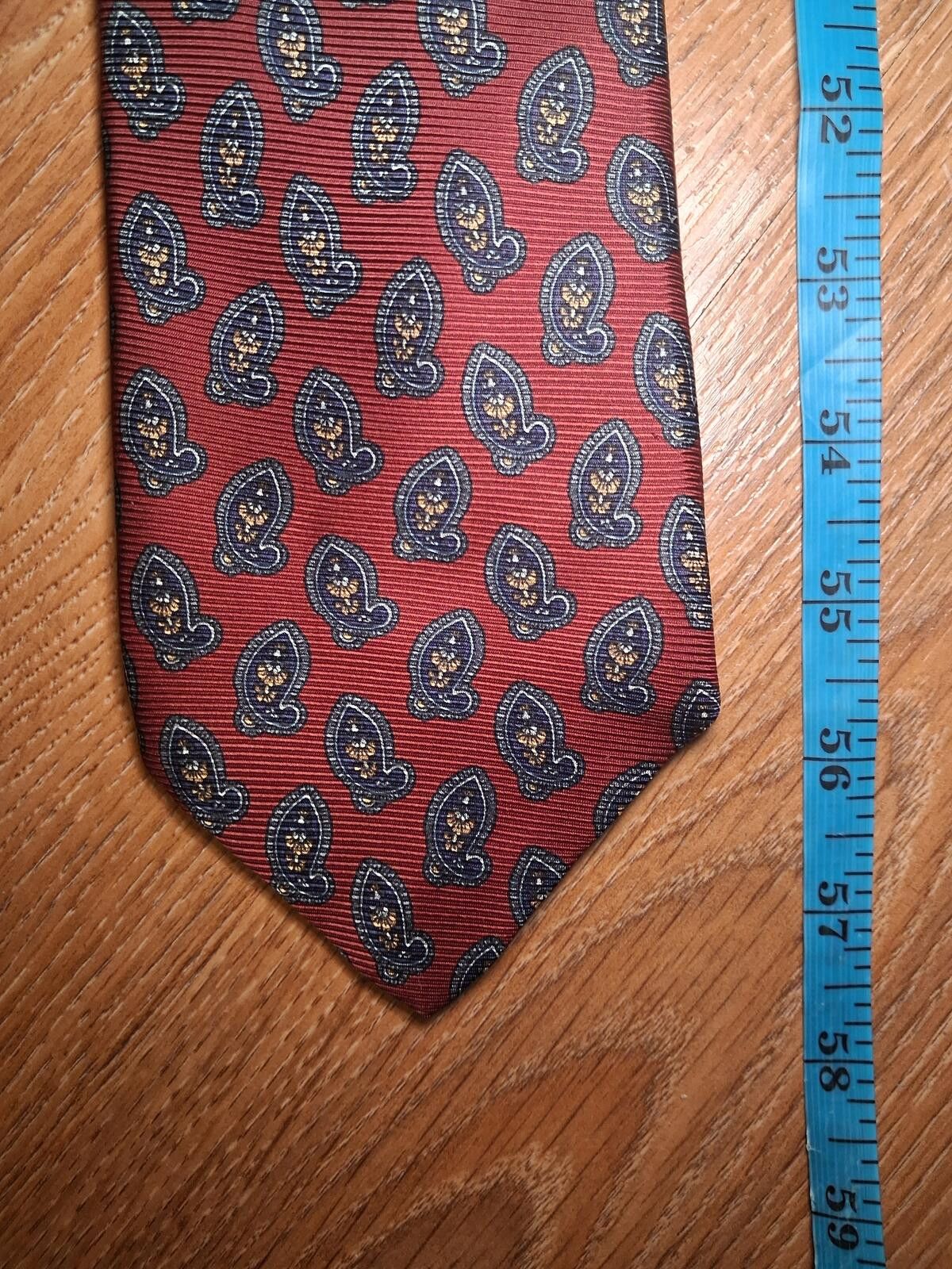 Robert Talbott Robert Talbott Silk Tie Burgundy Paisley Handmade USA Wide Size ONE SIZE - 7 Thumbnail