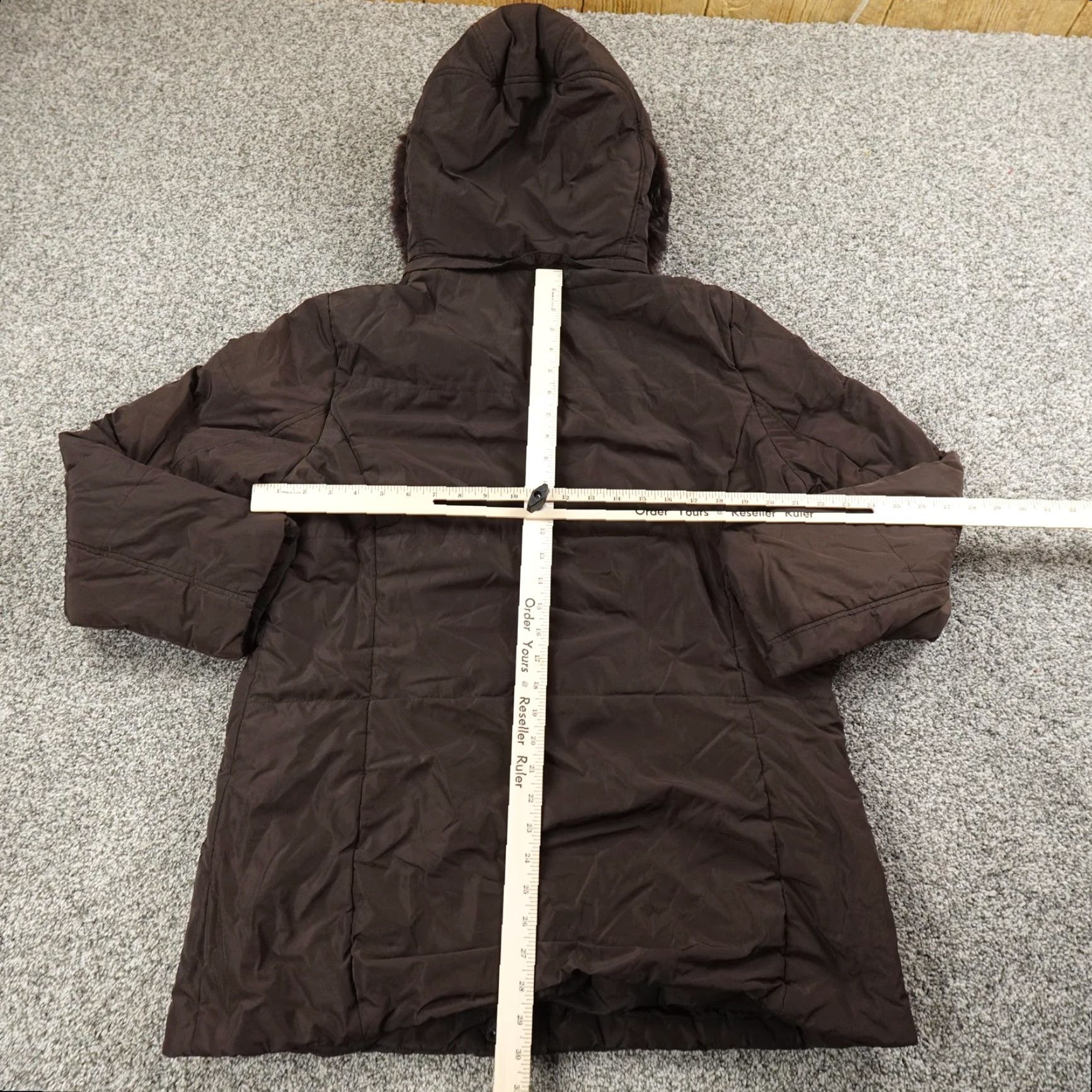 Calvin Klein Calvin Klein Coat Womens XL Brown Hooded Parka Insulated Fur Trim Zipper Mid-Length Size XL / US 12-14 / IT 48-50 - 7 Thumbnail