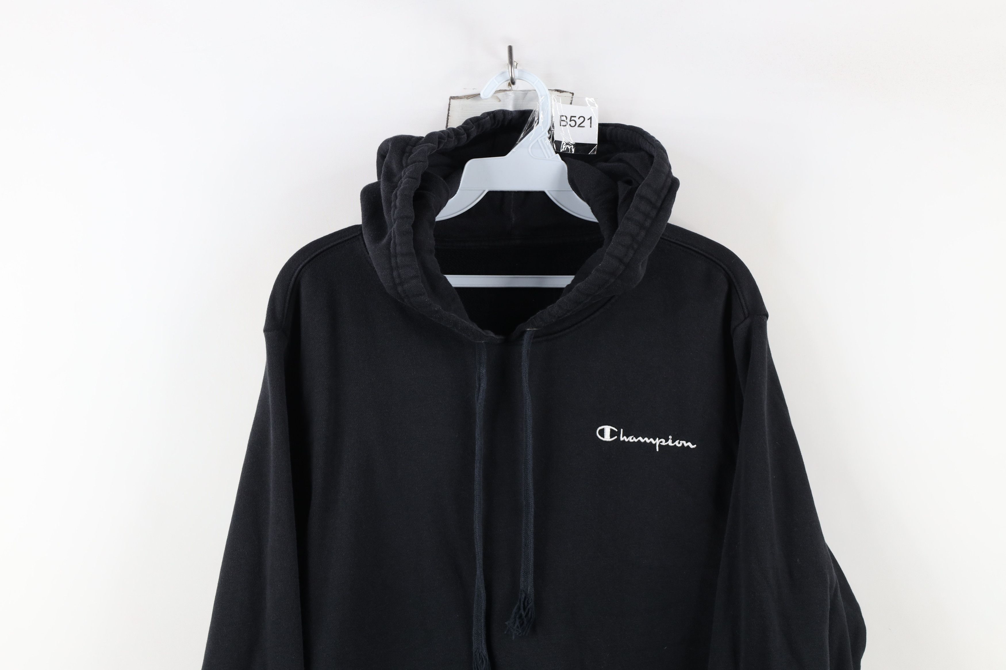 Champion × Vintage Vintage Champion Faded Spell Out Hoodie Sweatshirt Black Size US M / EU 48-50 / 2 - 2 Thumbnail