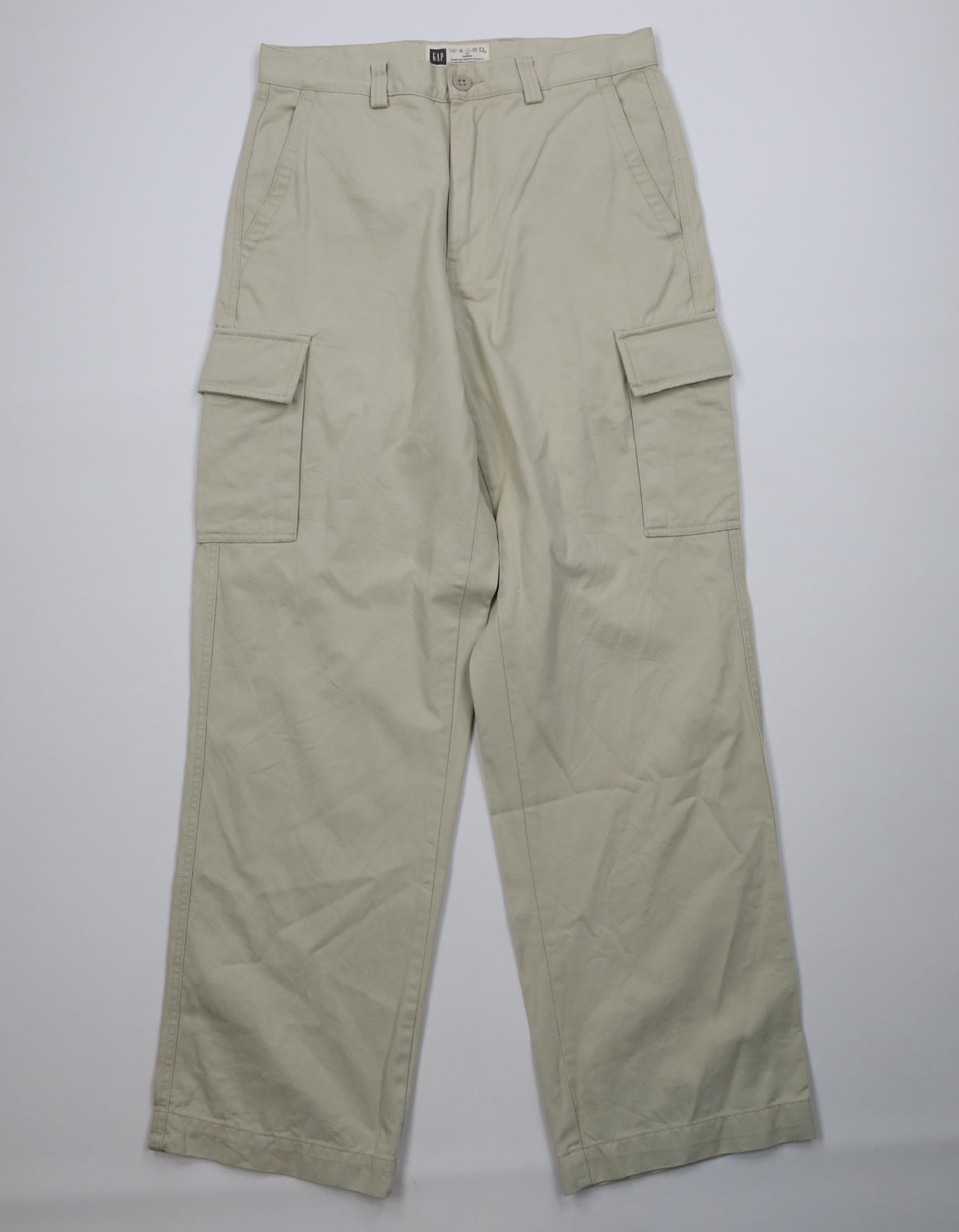 Gap Vintage 90s Y2K Gap Baggy Wide Leg Cargo Pants Stone Cotton Size US 32 / EU 48 - 1 Thumbnail