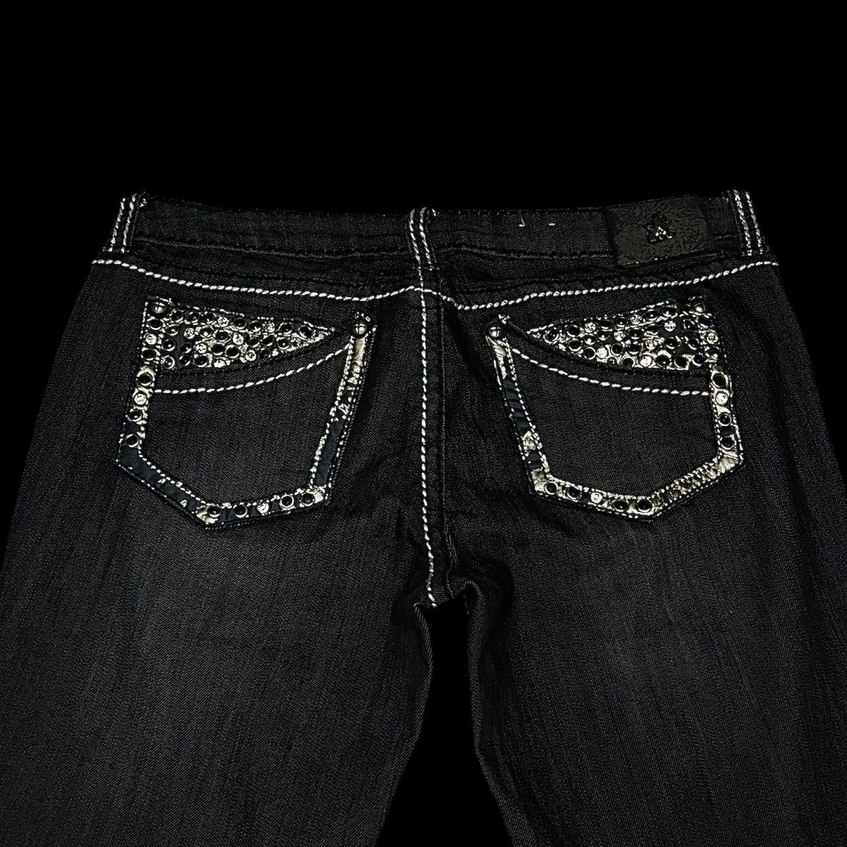 Japanese Brand Antique Rivet Crystal Studded Distressed Jeans Size US 30 / EU 46 - 4 Thumbnail
