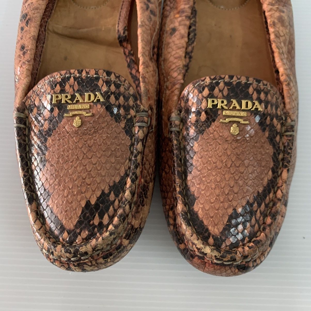 Prada Prada Leather Snake Flats Shoes Size US 10 / IT 40 - 10 Thumbnail