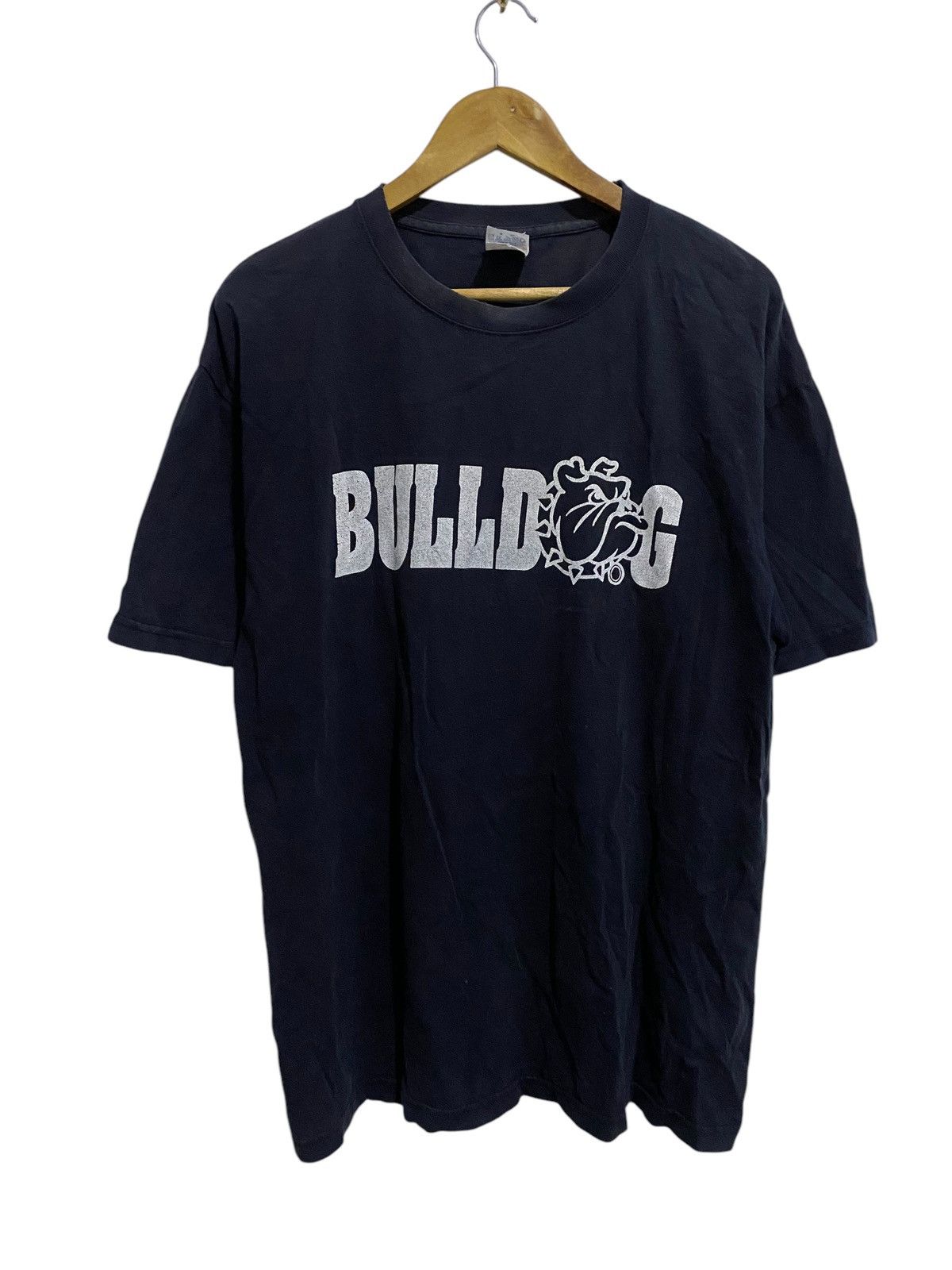 Vintage 90s !! Vtg BULLDOG Tshirt Big Logo Faded Colour Size US XL / EU 56 / 4 - 1 Thumbnail