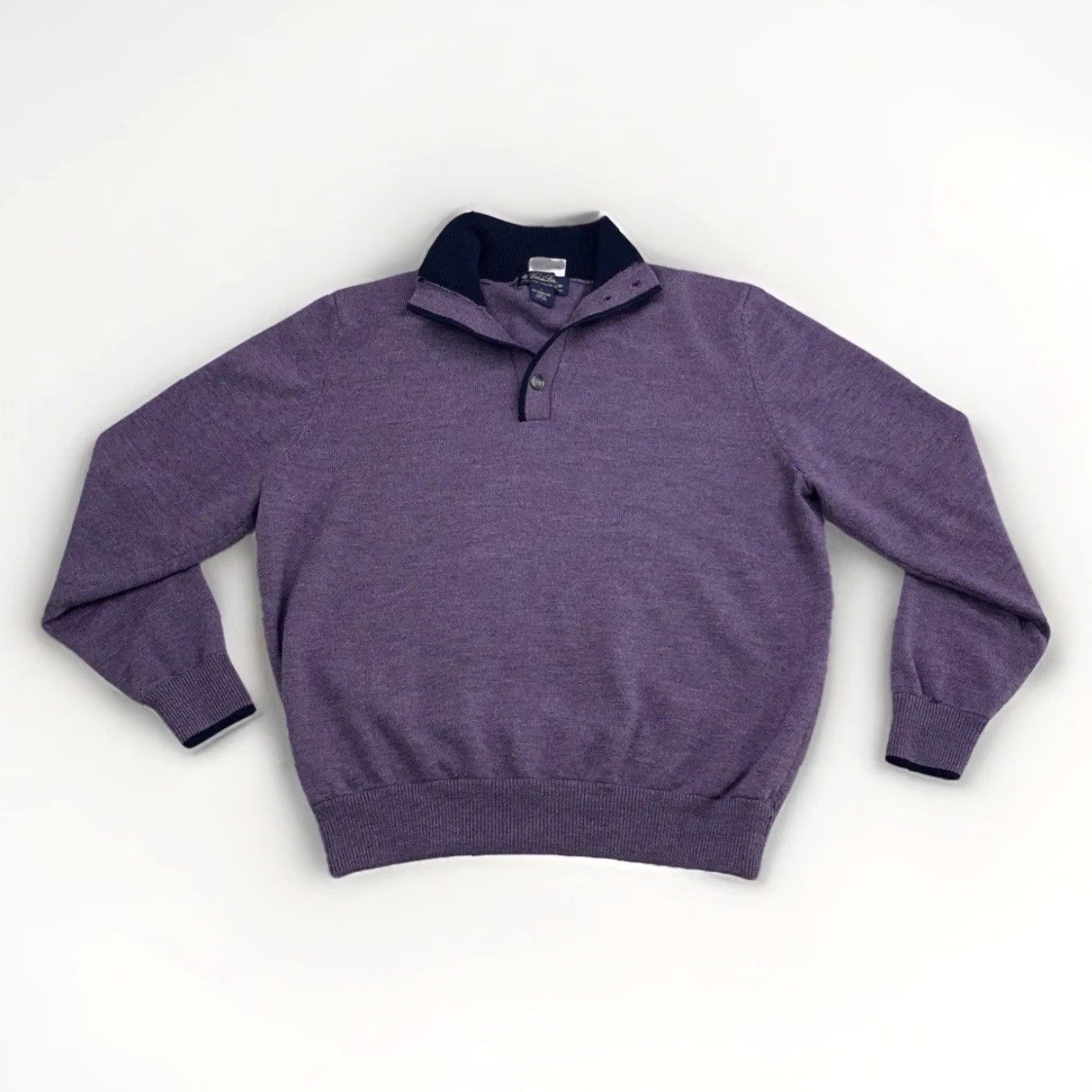 Brooks Brothers Brooks Brothers Extra Fine Merino Wool Purple Knit Quarter Button Men’s Sweater Size US L / EU 52-54 / 3 - 2 Thumbnail